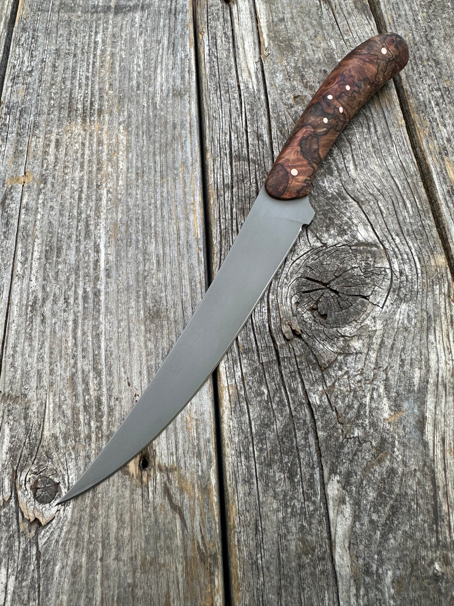 Mattei’s Boning/Fillet knife 6" — (Mid Flex) Spalted Maple Burl & Copper
