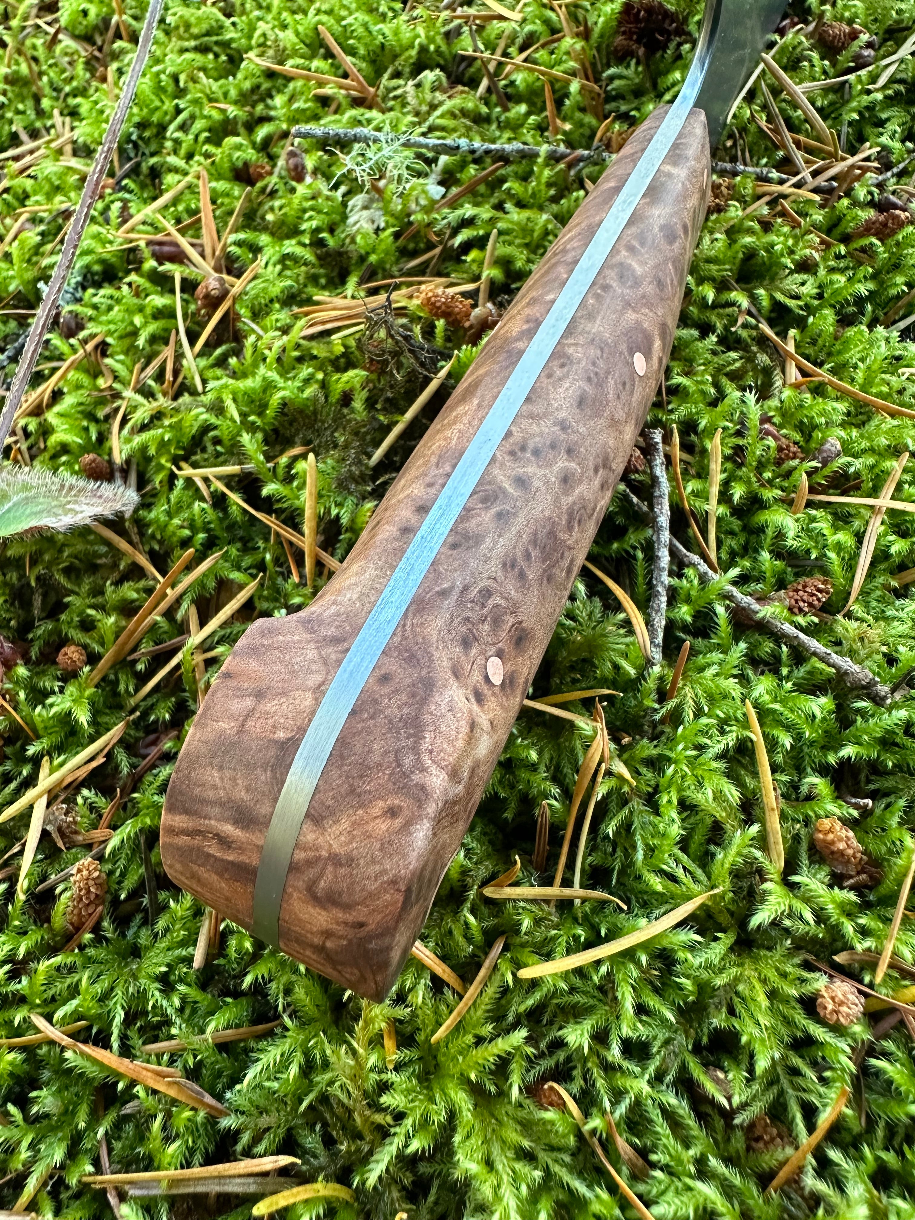Western Chef’s Knife 8” — Redwood Burl & Copper