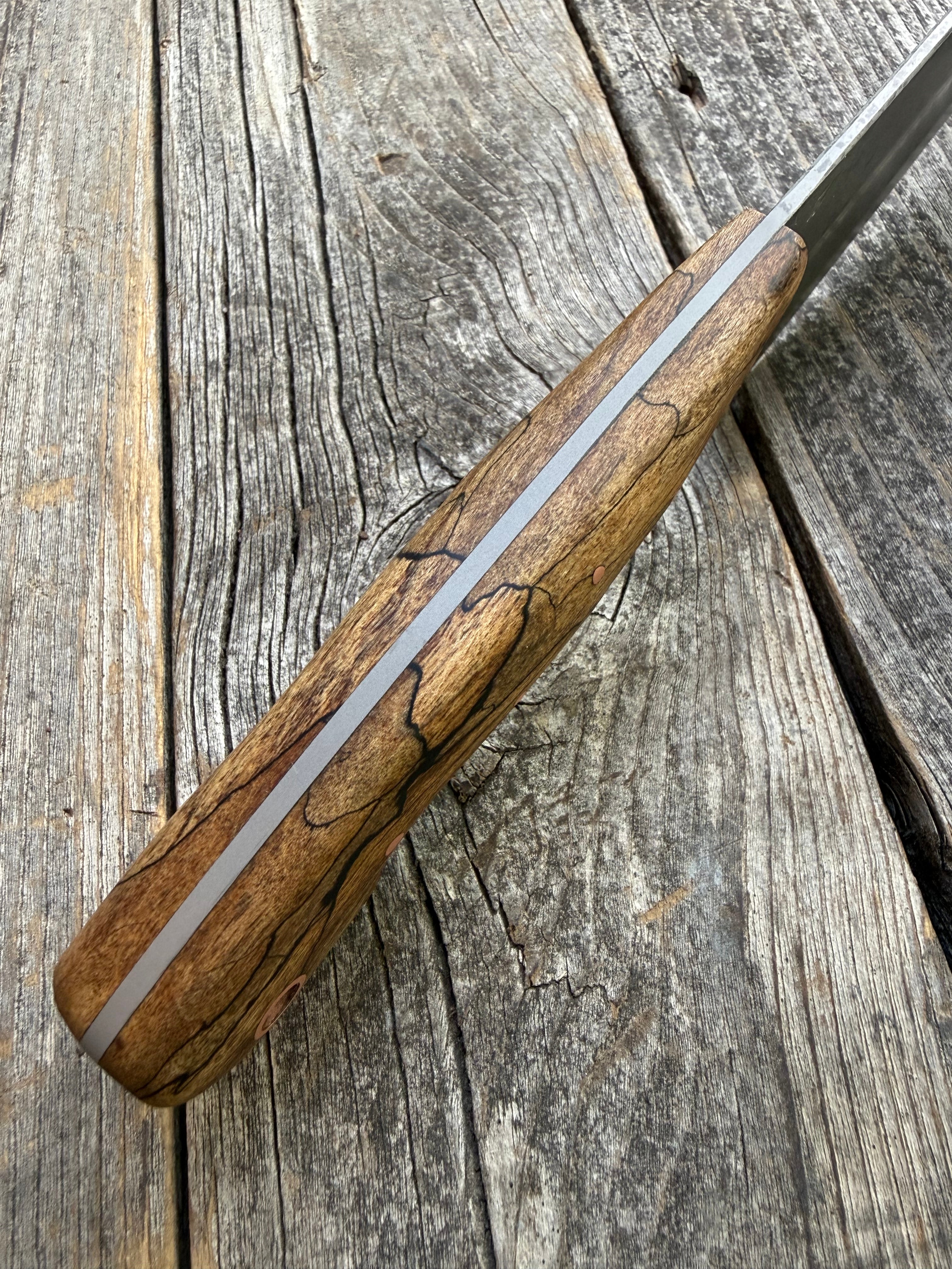 S-Ground Chef’s Knife 7”— Spalted Maple & Copper