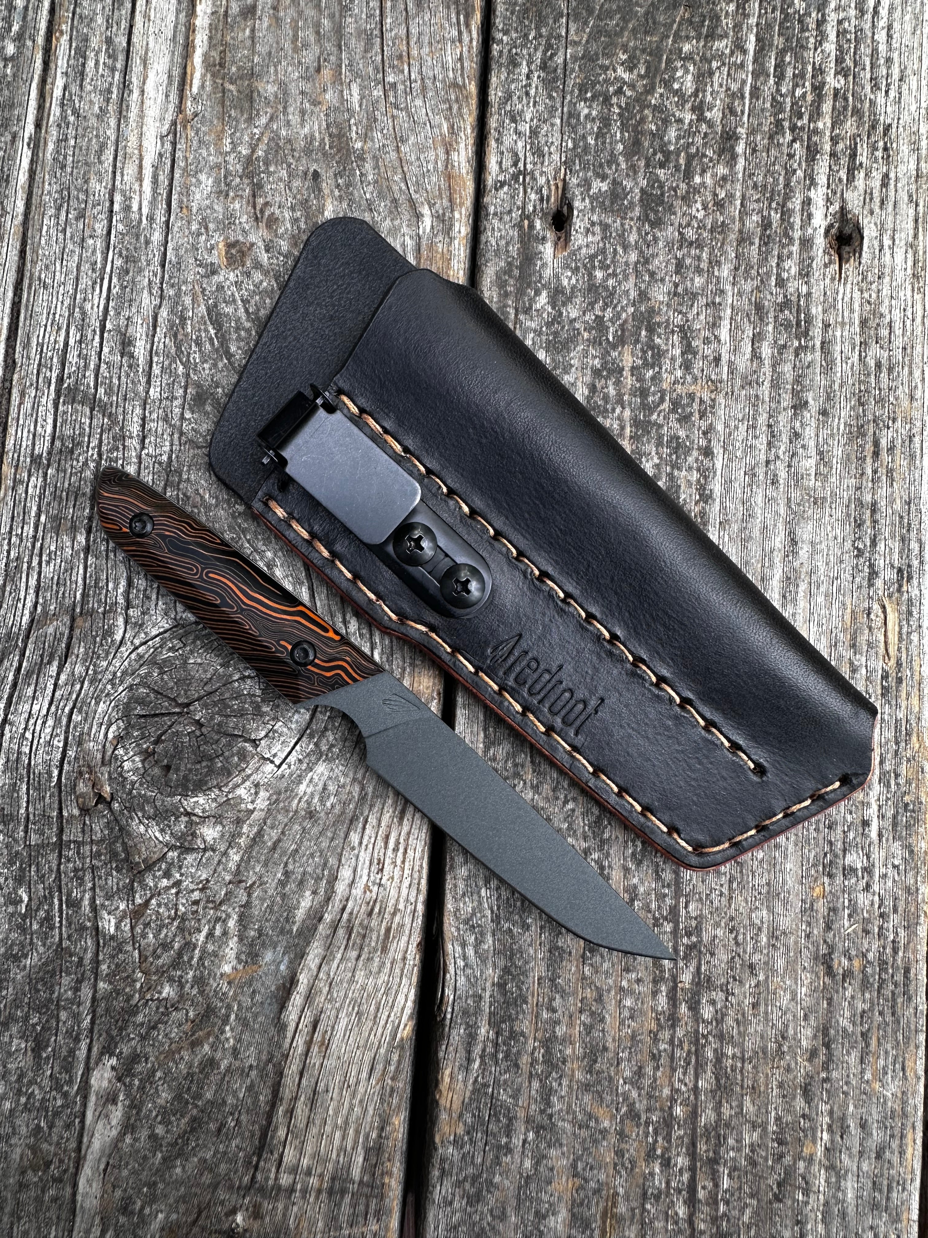 Ocelot Pocket EDC knife — Coral G10 & Cerakote