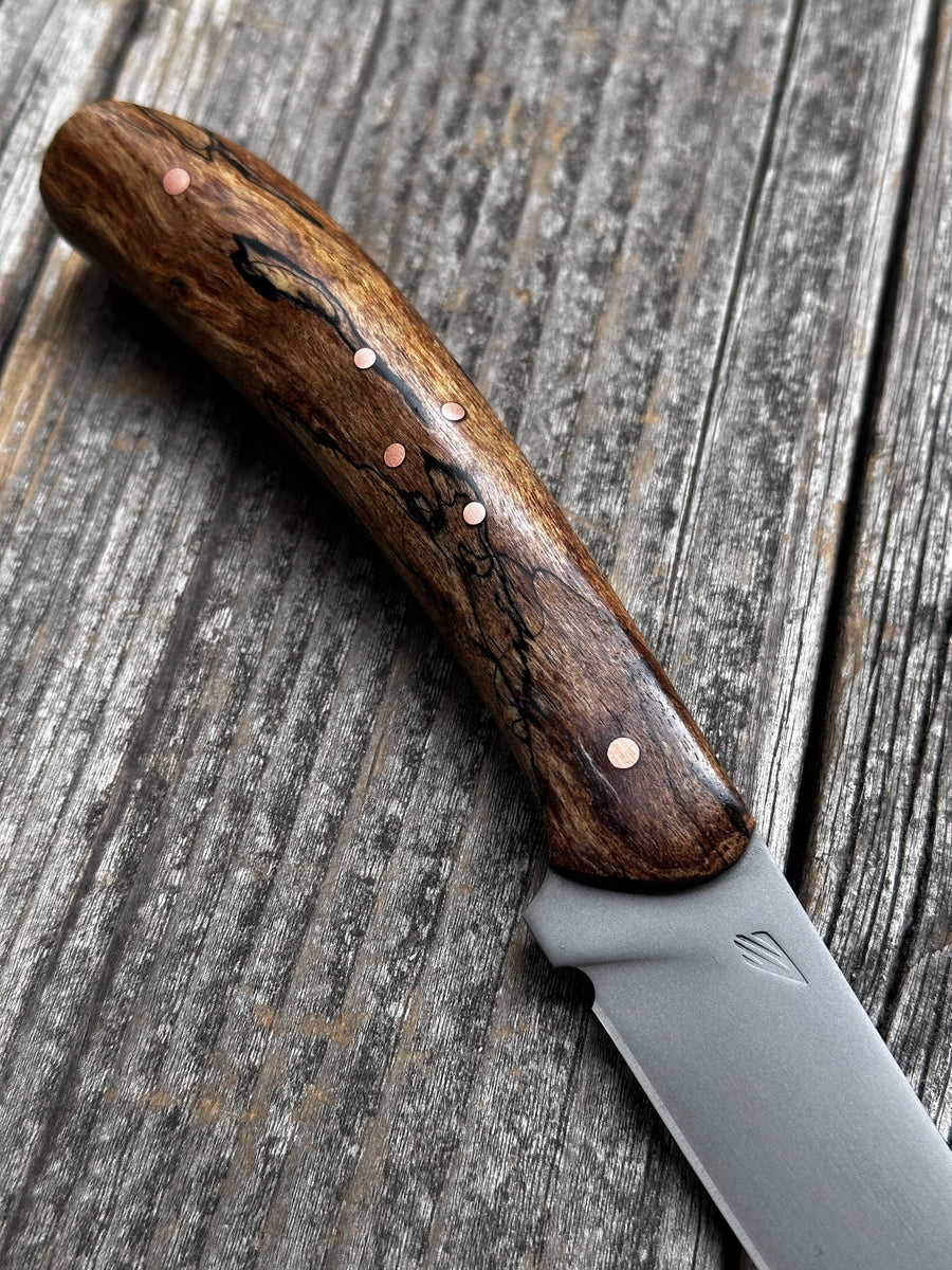 Mattei’s Boning/Fillet knife 6" — (Rigid) Spalted Maple & Brass