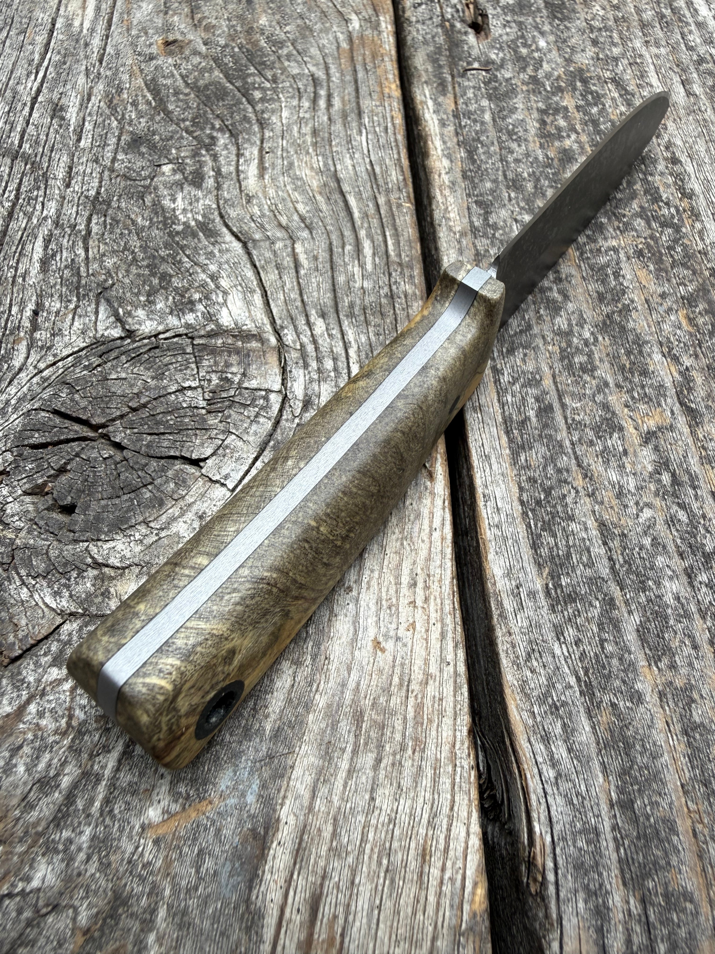 Survival Scout Knife — Spalted Buckeye & Linen