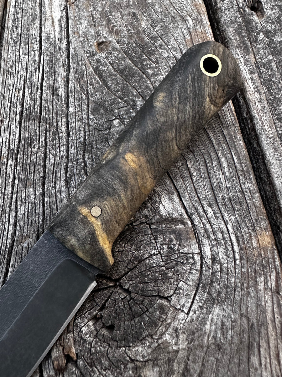 Mountain Scout Knife — Buckeye Burl & Brass