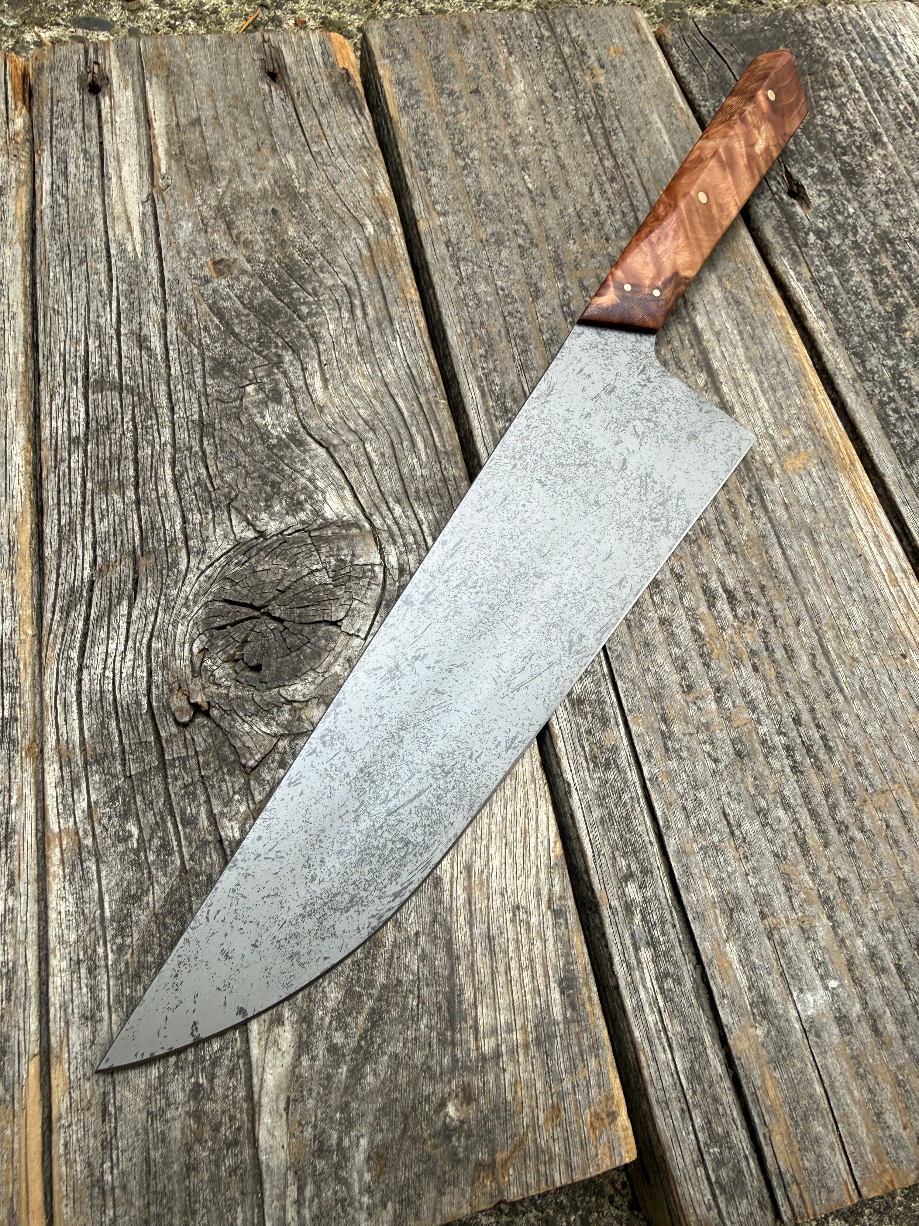 Prototype 8” Chef — Ambrosia Maple Burl & Brass