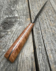 Western Paring Knife 3.75" —  Maple Burl & Brass