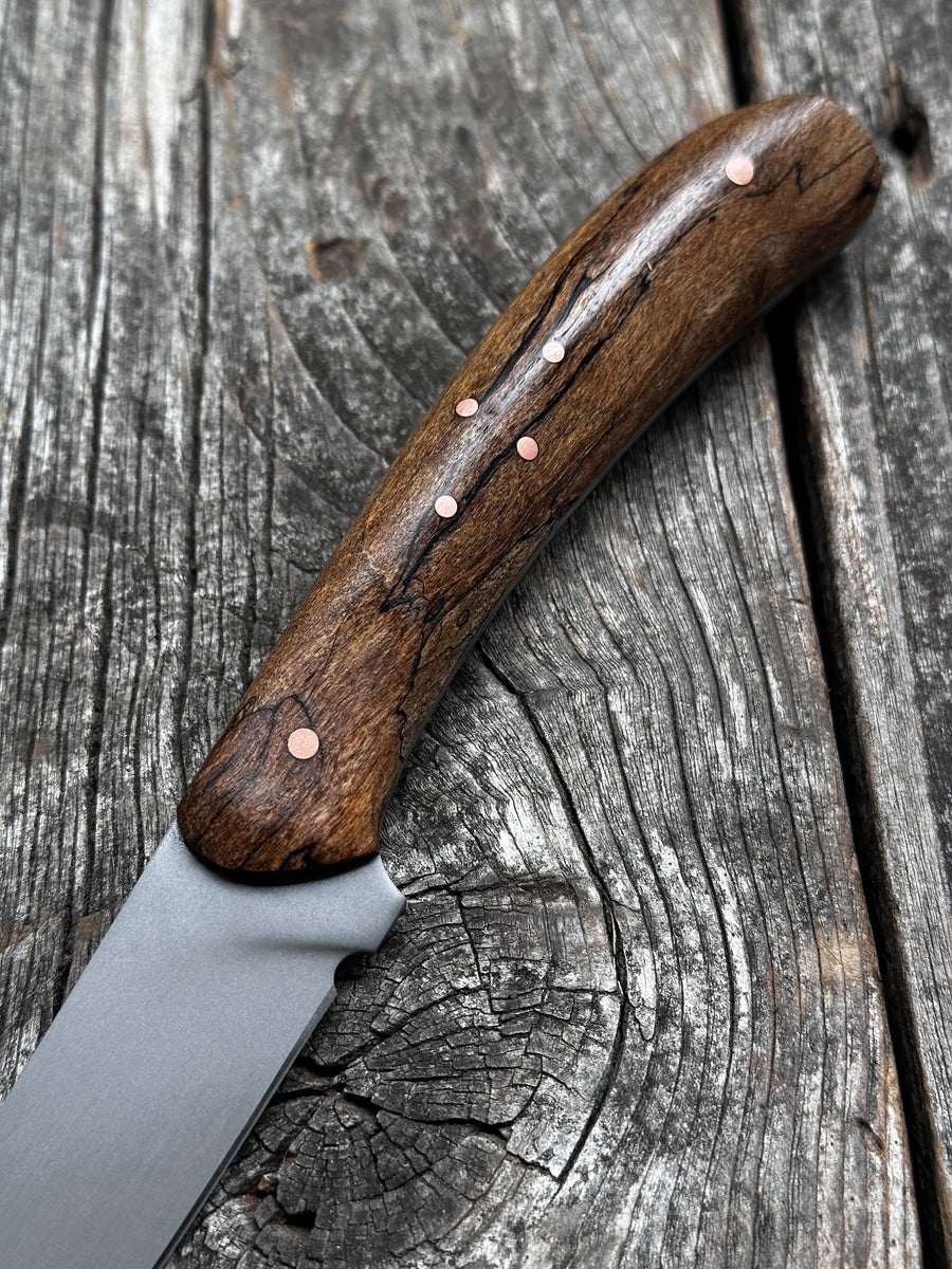 Mattei’s Boning/Fillet knife 6" — (Rigid) Spalted Maple & Brass