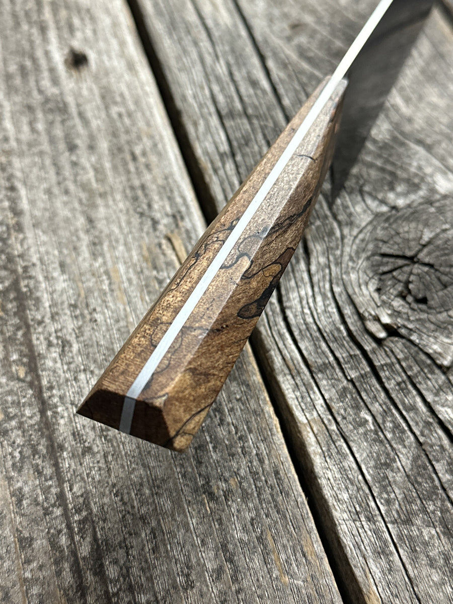 Prototype 6” Mini-Chef — Spalted Maple Burl & Copper