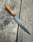 Western Paring Knife 3.75" —  Maple Burl & Brass