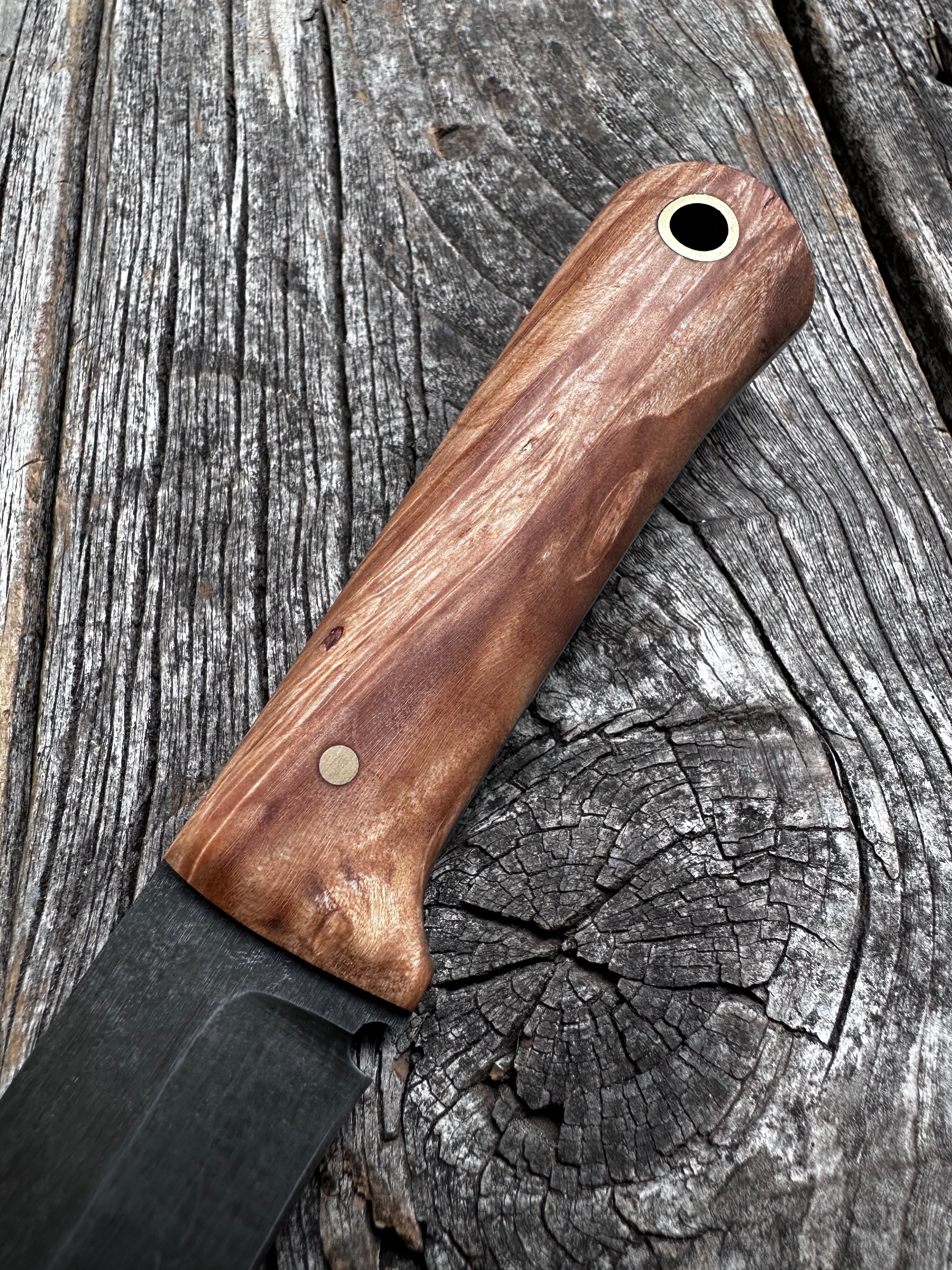 Mountain Scout Knife — Maple Burl & Brass