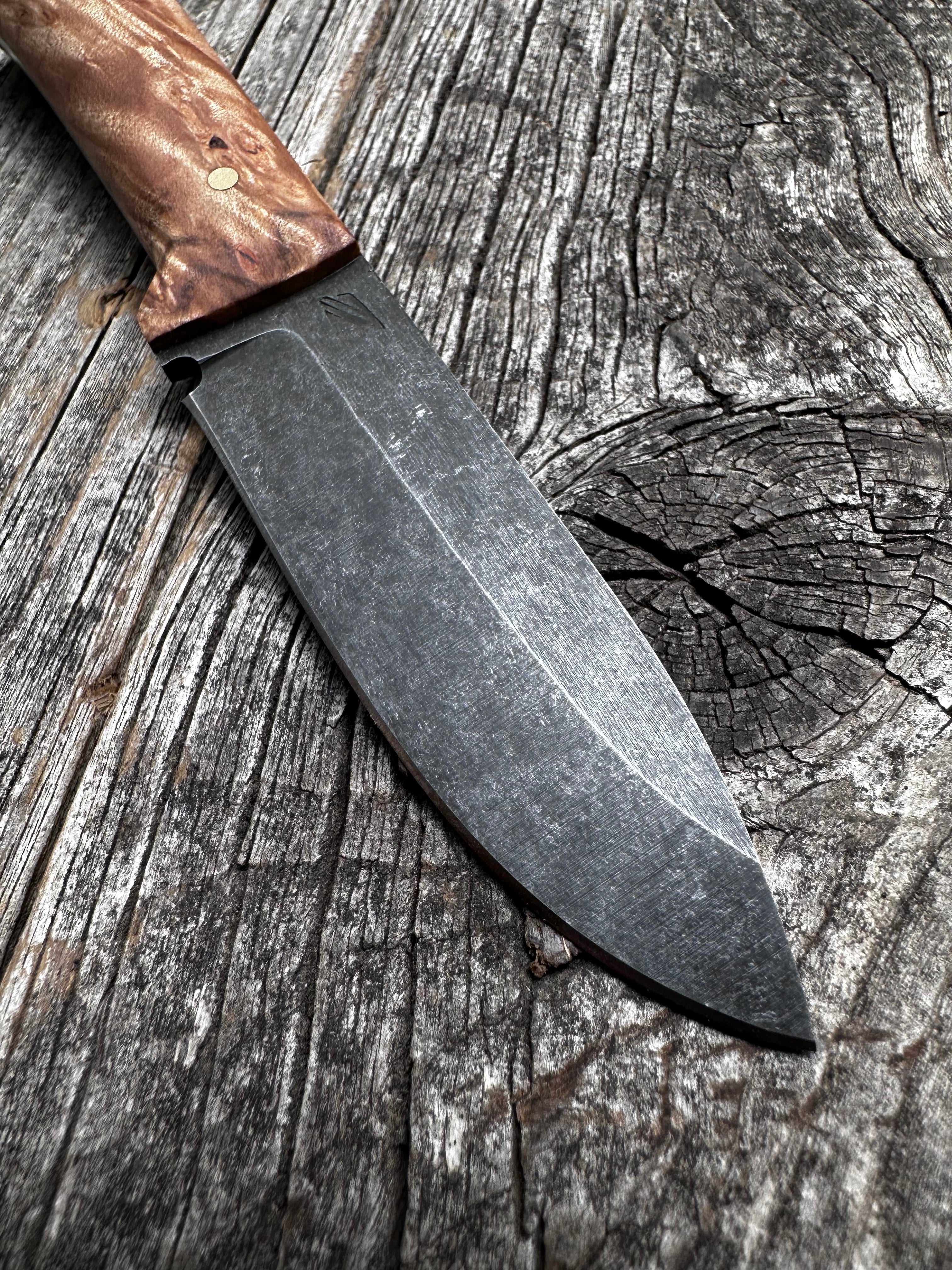 Mountain Scout Knife — Maple Burl & Brass