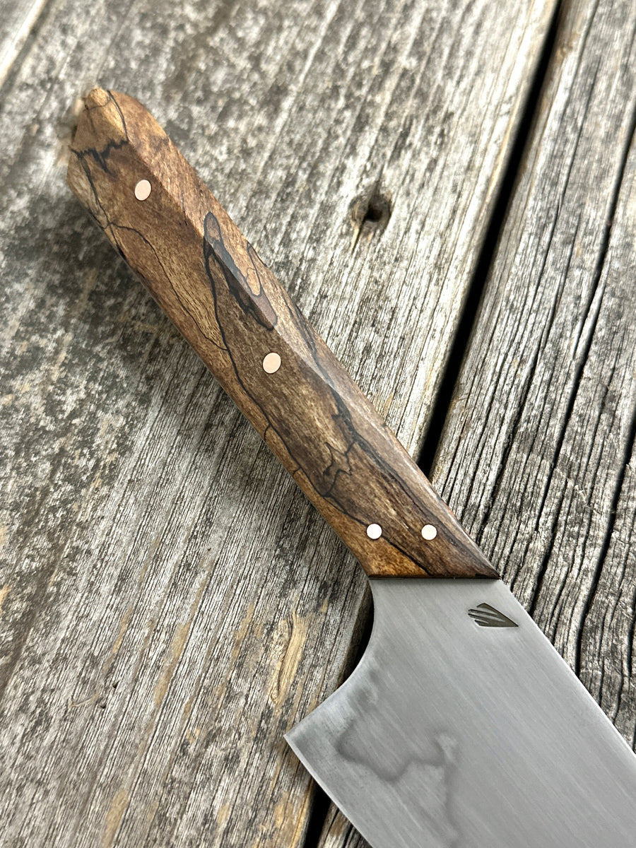 Prototype 6” Mini-Chef — Spalted Maple Burl & Copper