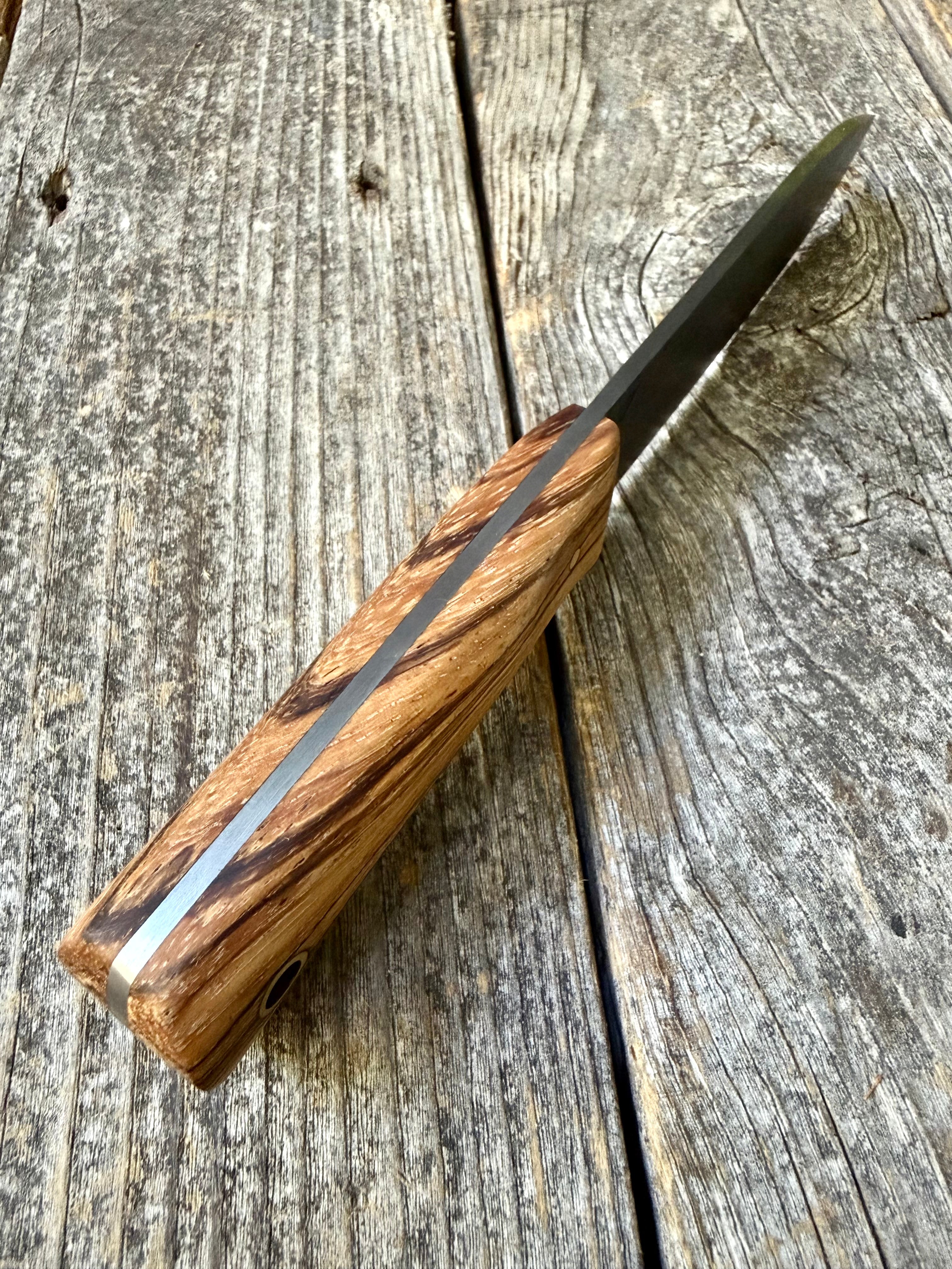 Long Scout Knife— Zebrawood & Brass