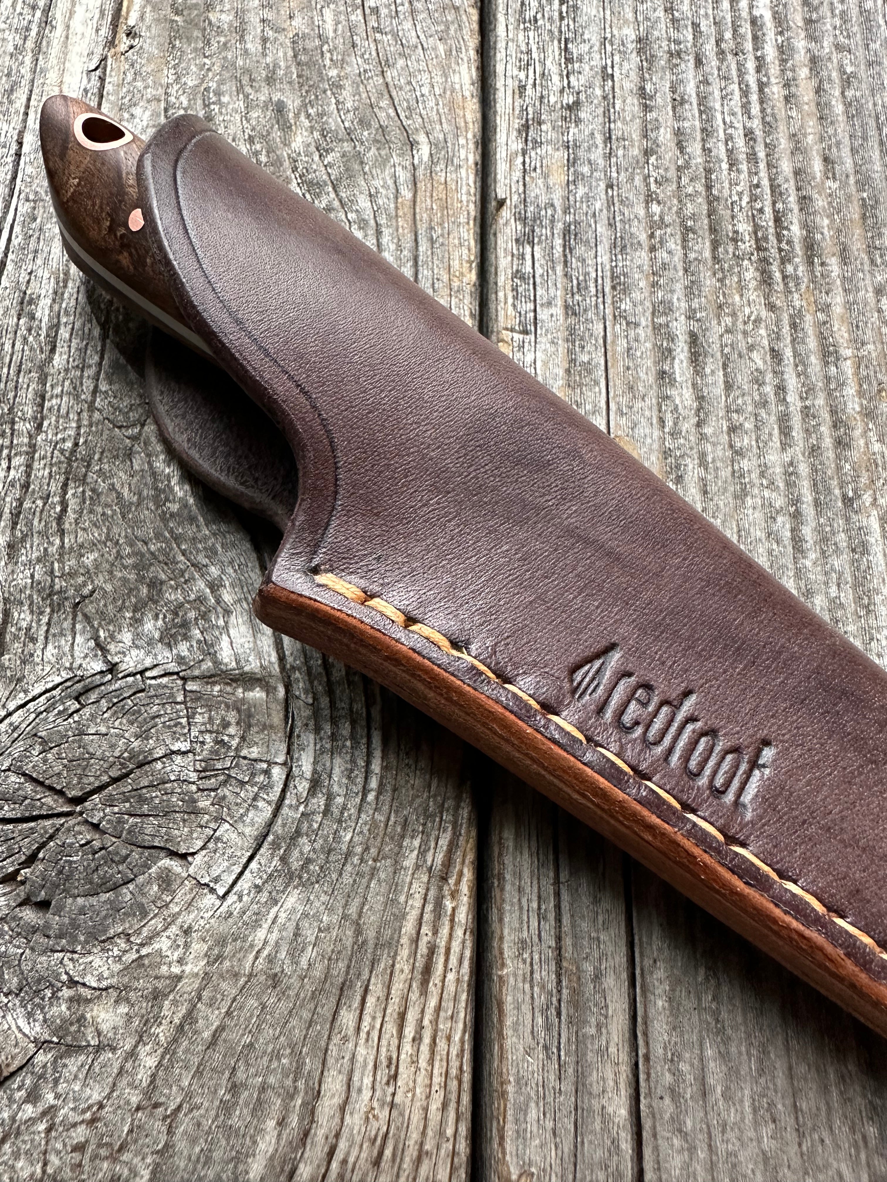 Western Kitchen Petty Knife — Ambrosia Maple Burl & Copper