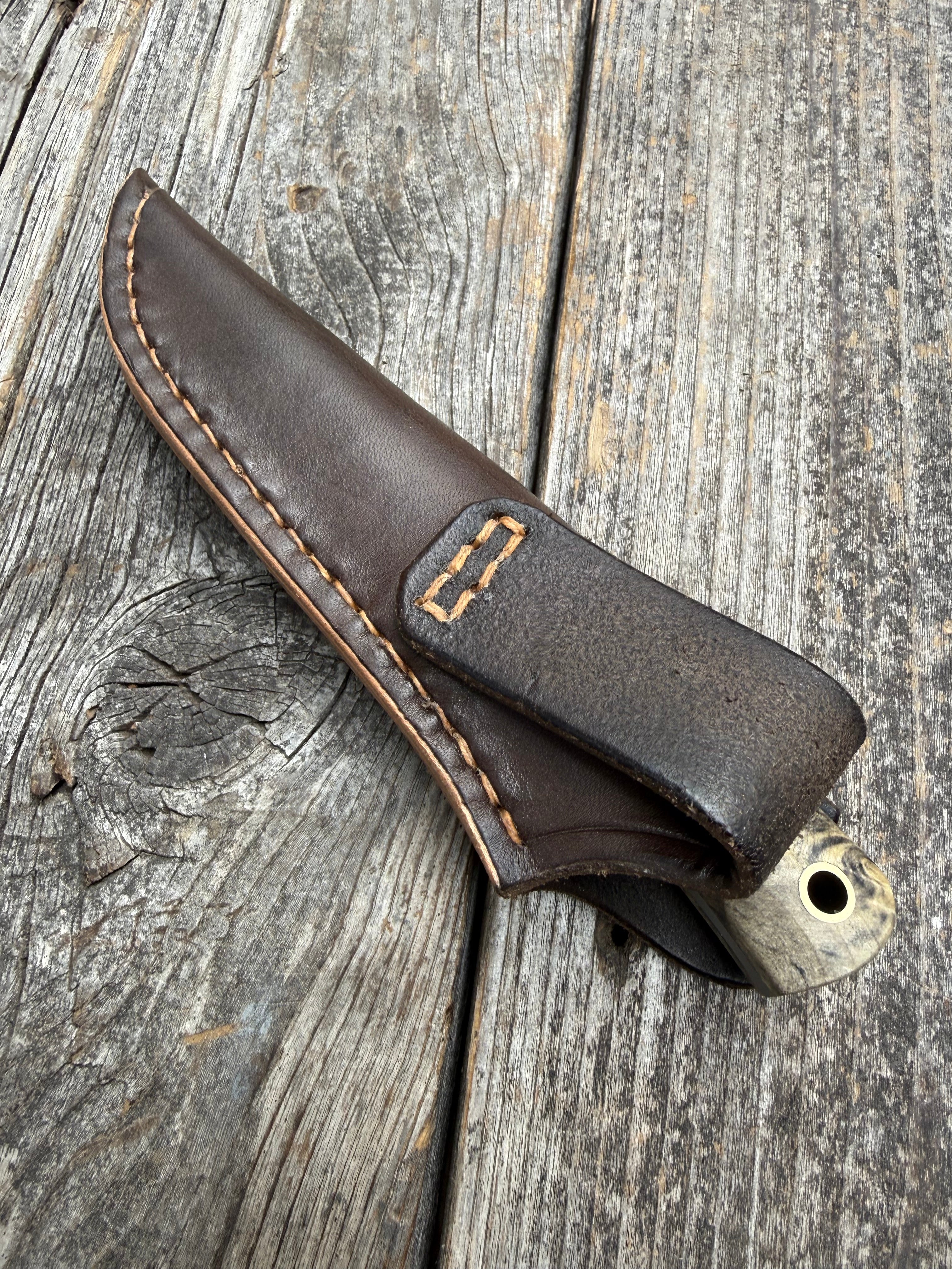 Mountain Scout Knife — Buckeye Burl & Brass