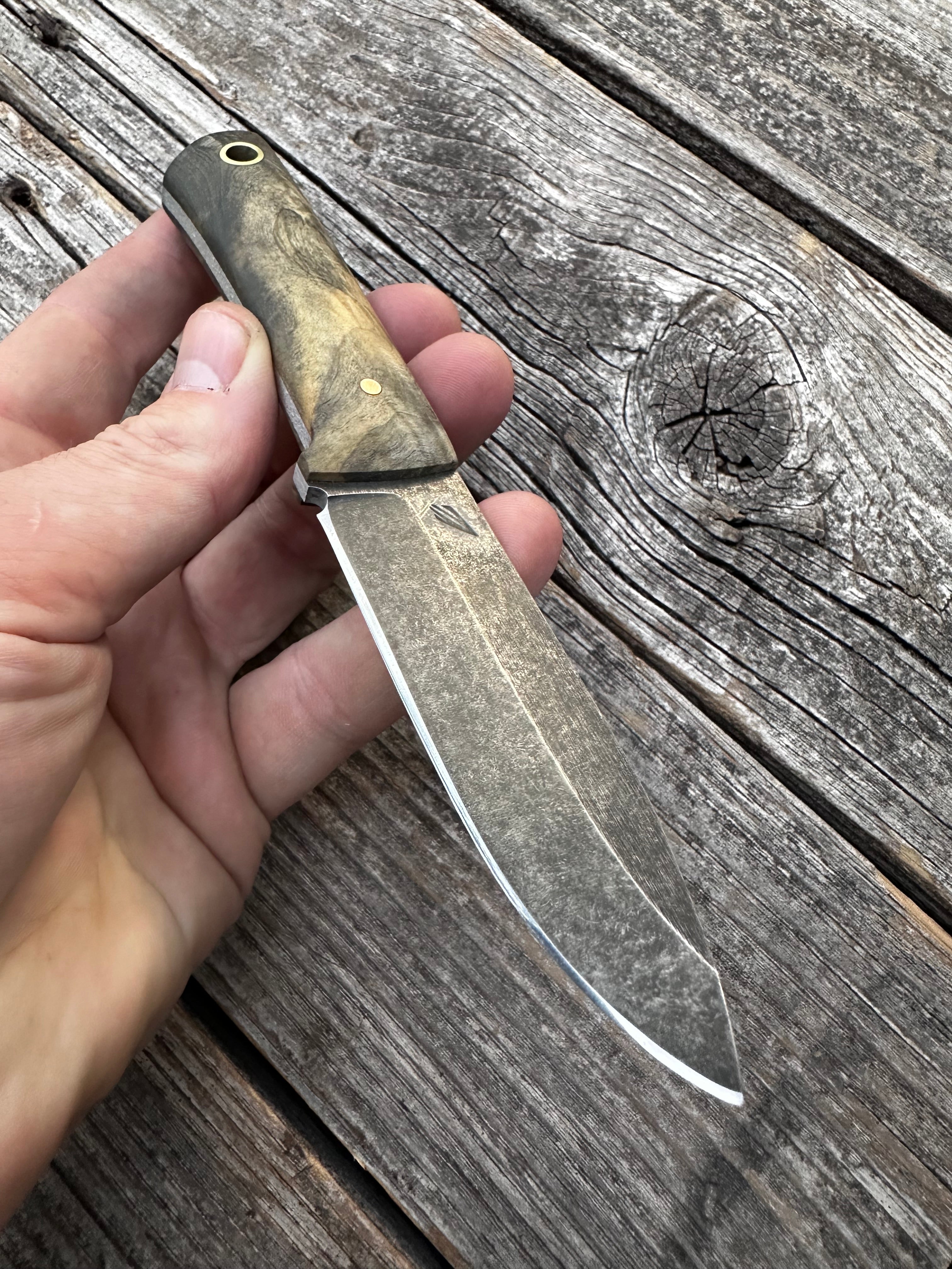Mountain Scout Knife — Buckeye Burl & Brass