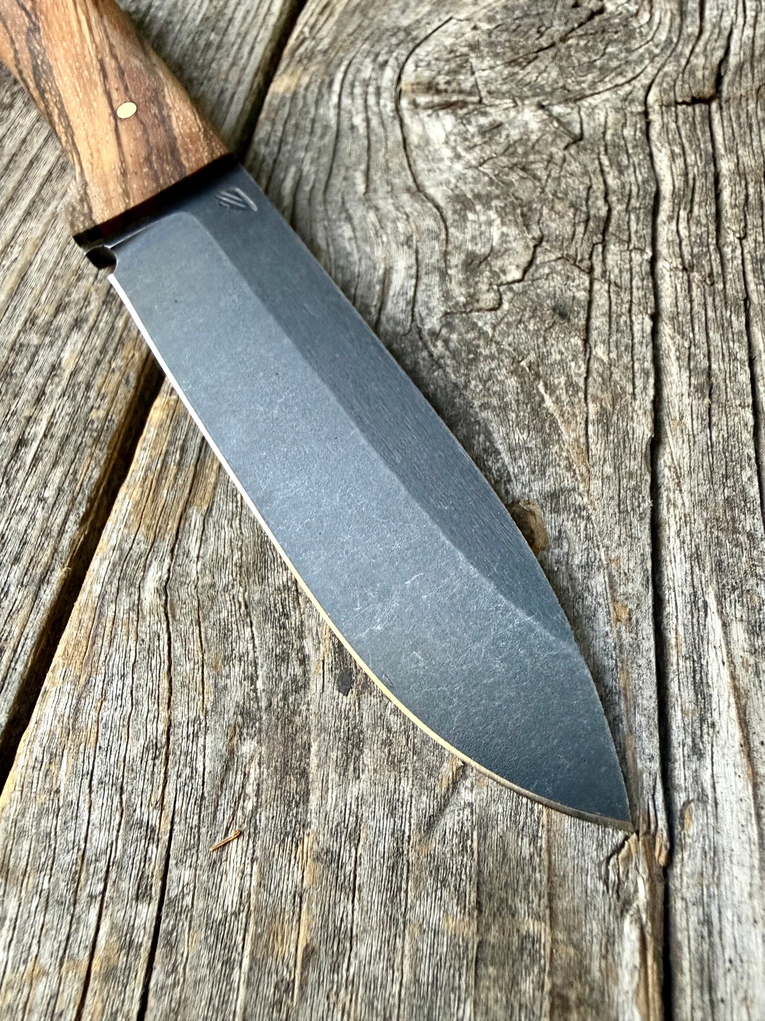 Long Scout Knife— Zebrawood & Brass