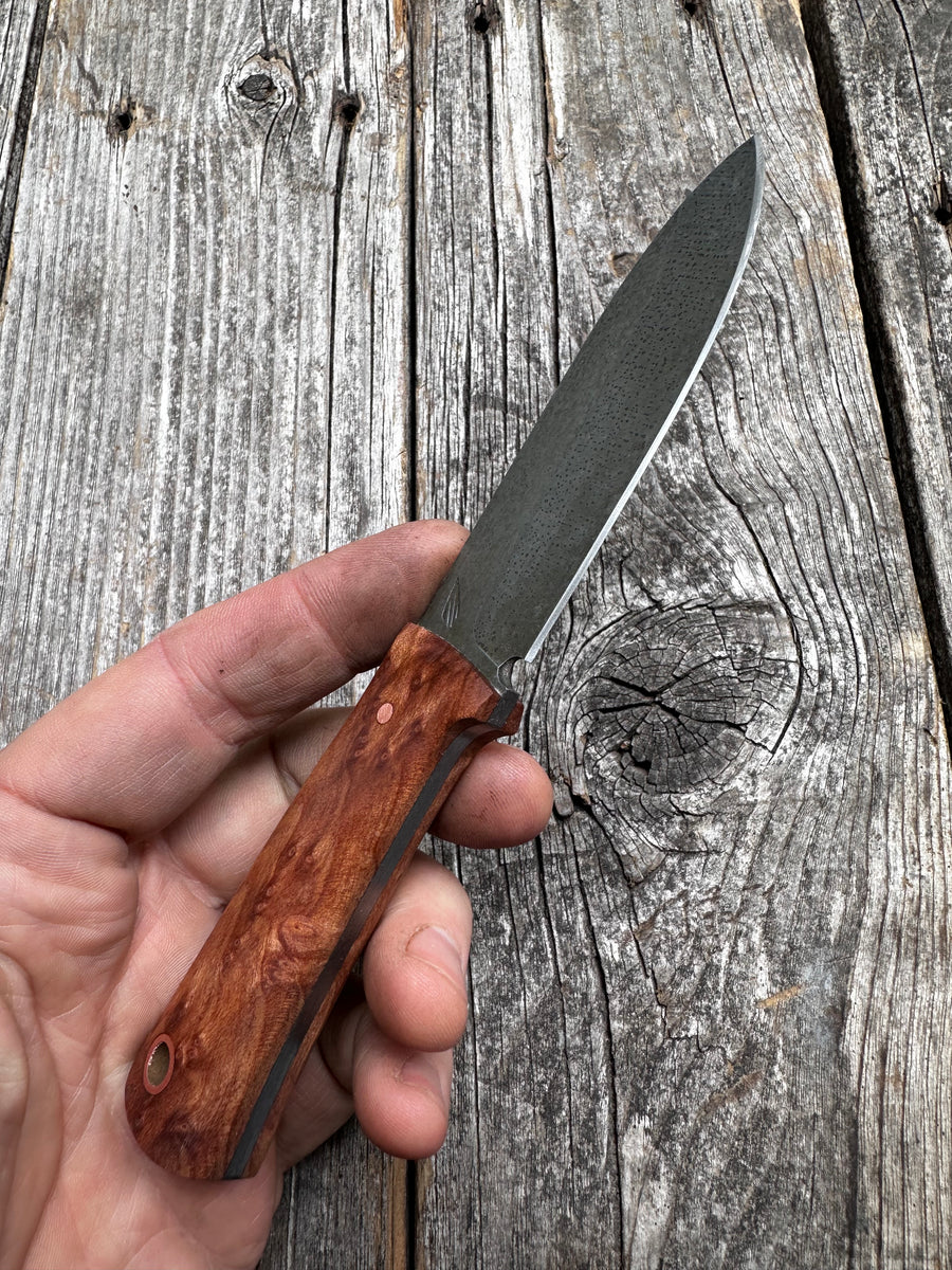 Mountain Scout Knife — Redwood Lace Burl & Copper