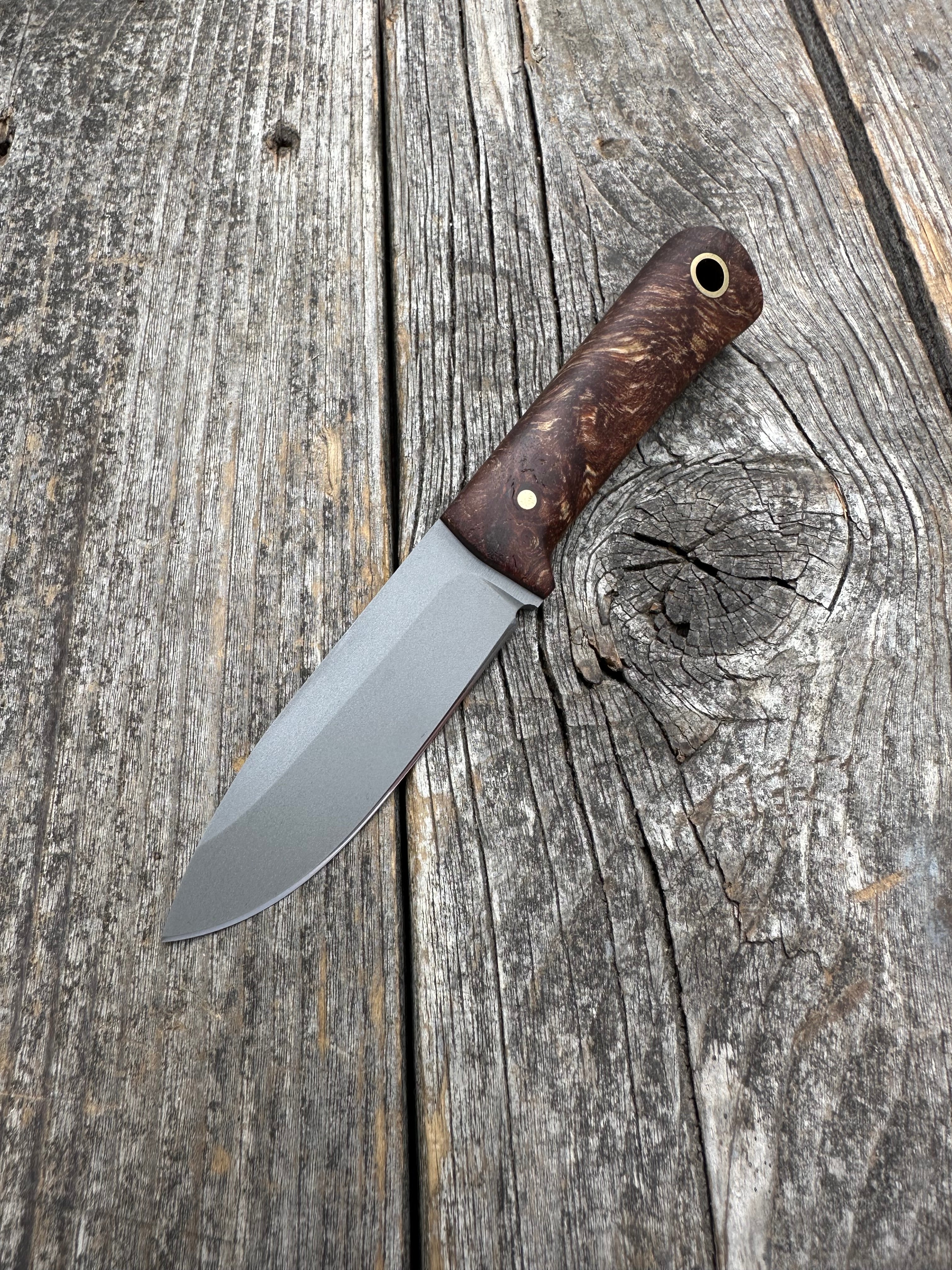 Survival Scout Knife — Ambrosia Maple & Brass