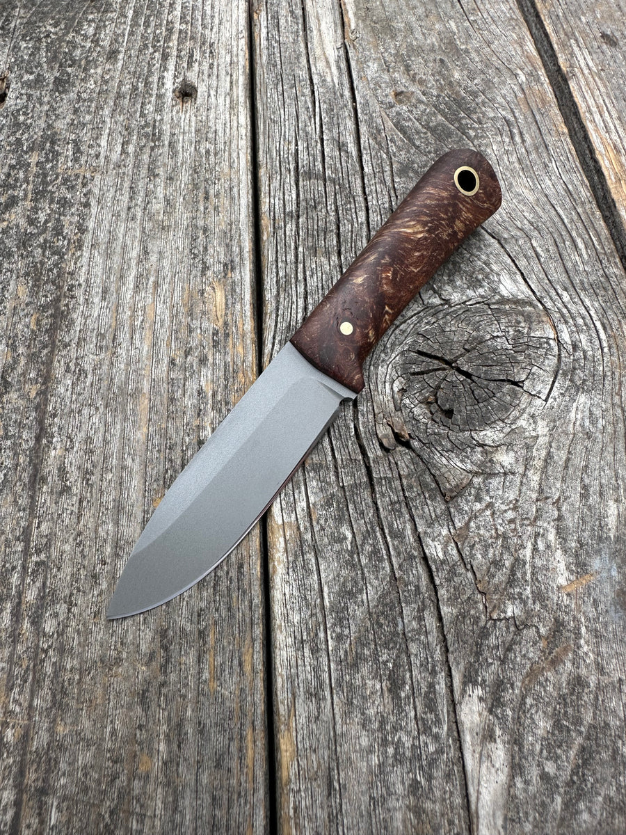 Survival Scout Knife — Ambrosia Maple & Brass