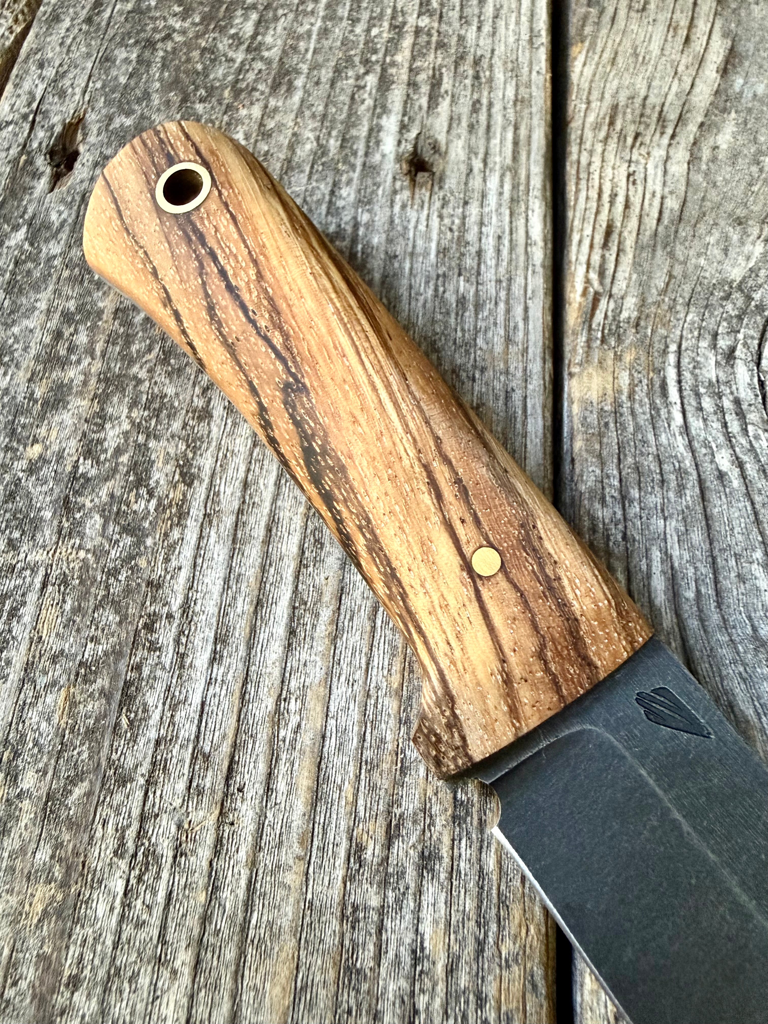 Long Scout Knife— Zebrawood & Brass
