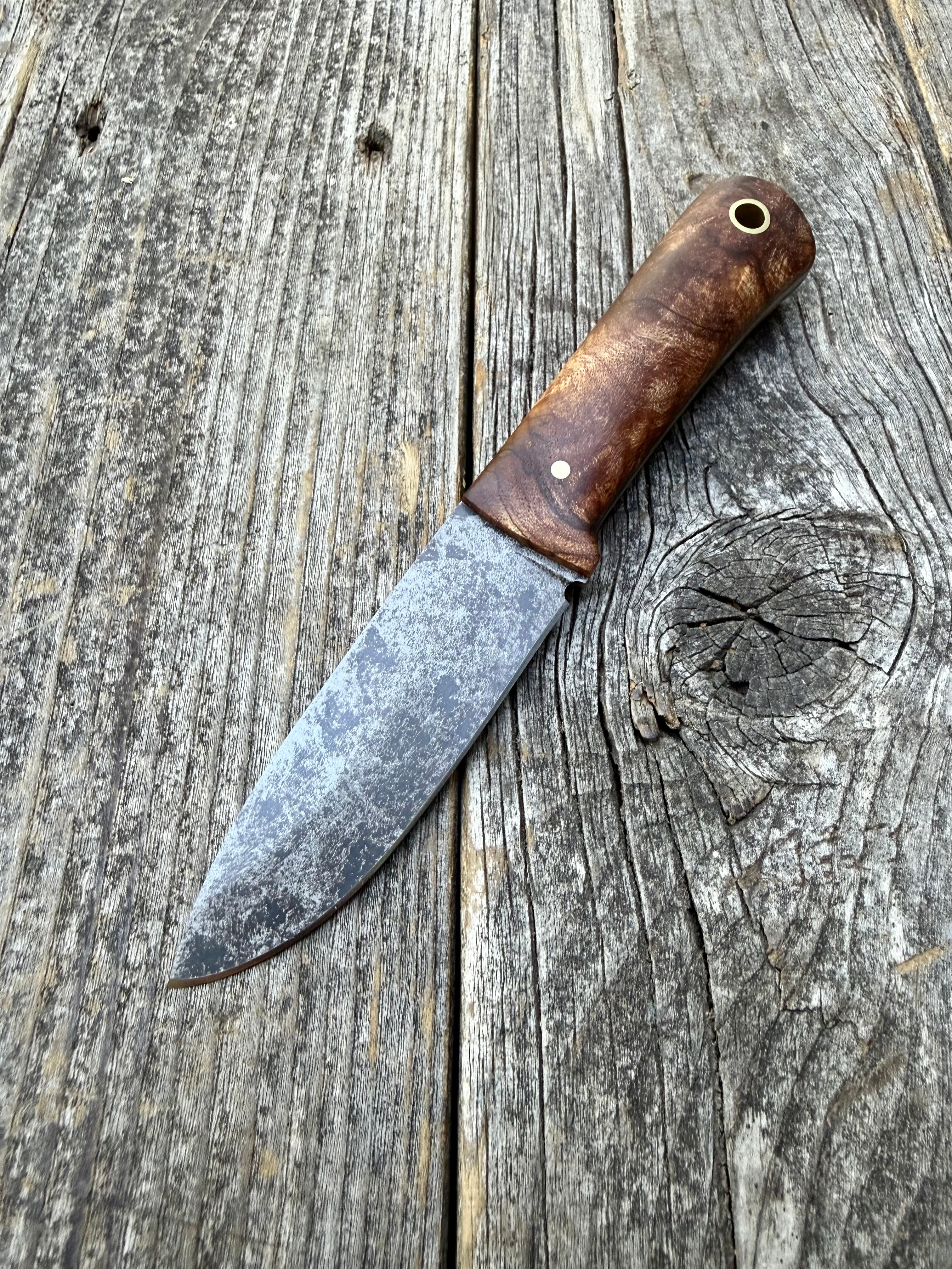 Mountain Scout Knife — Ambrosia Maple & Brass