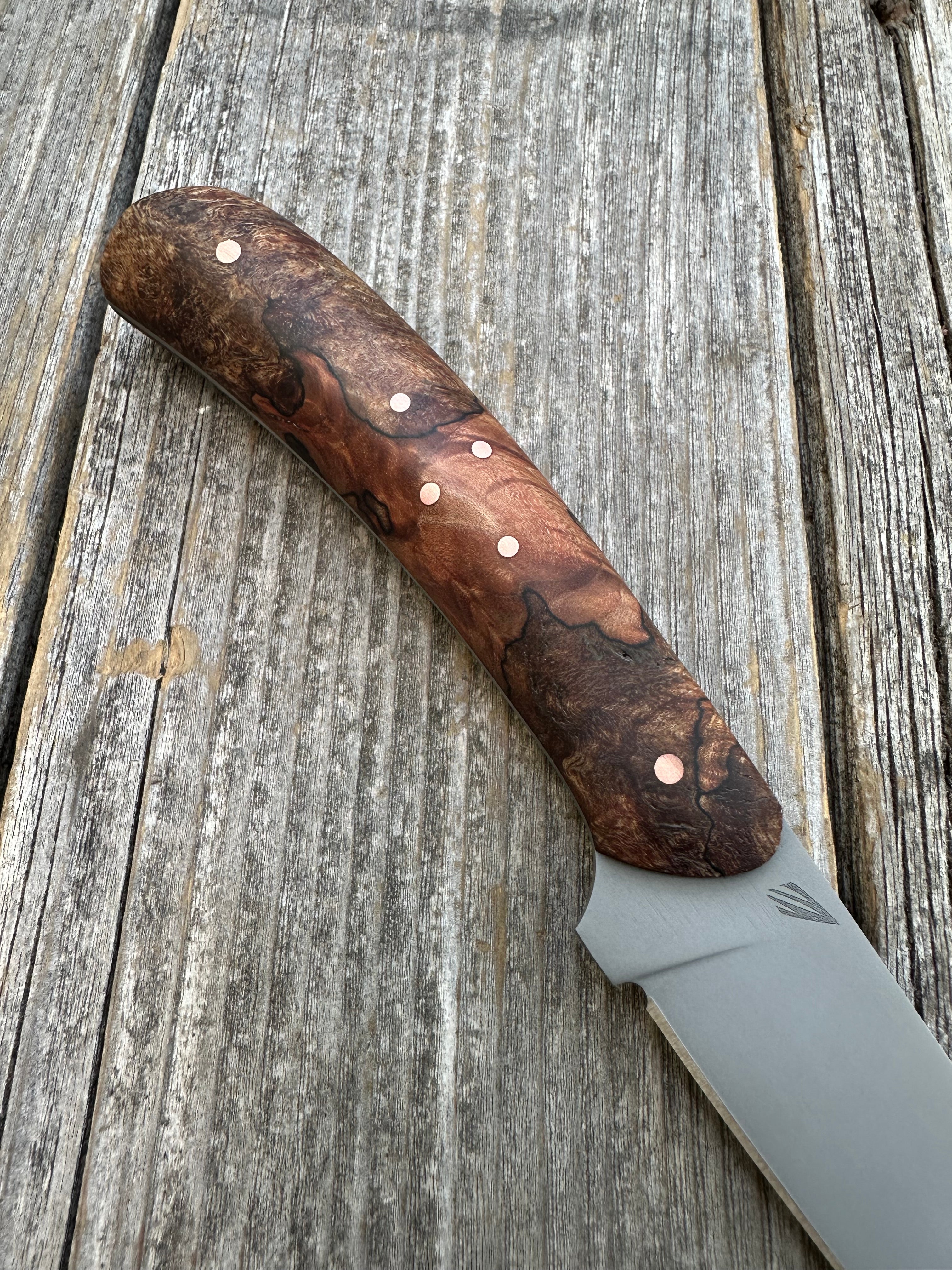 Mattei’s Boning/Fillet knife 6" — (Mid Flex) Spalted Maple Burl & Copper