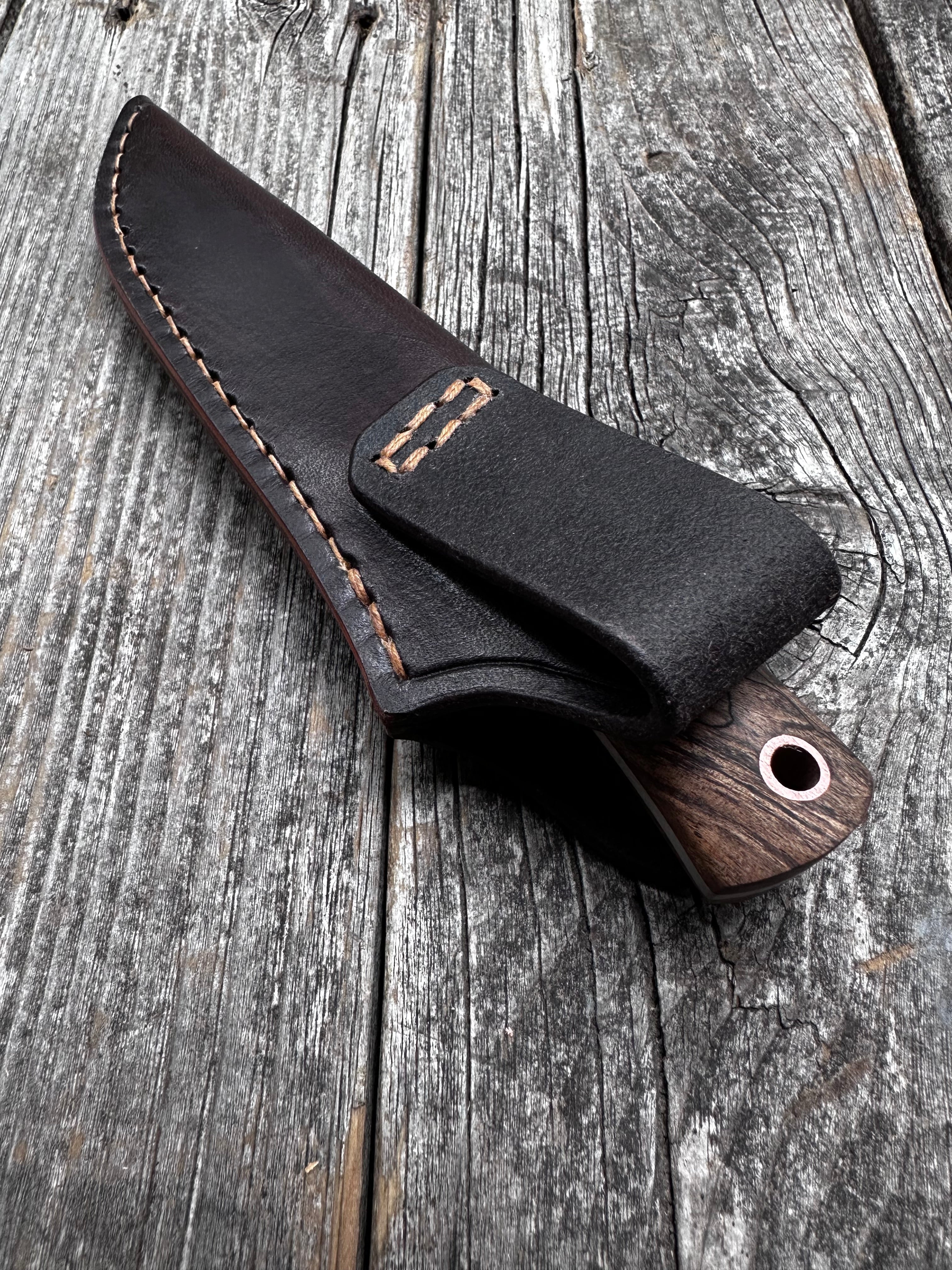 Mountain Scout Knife — Dark Spalted Maple & Copper