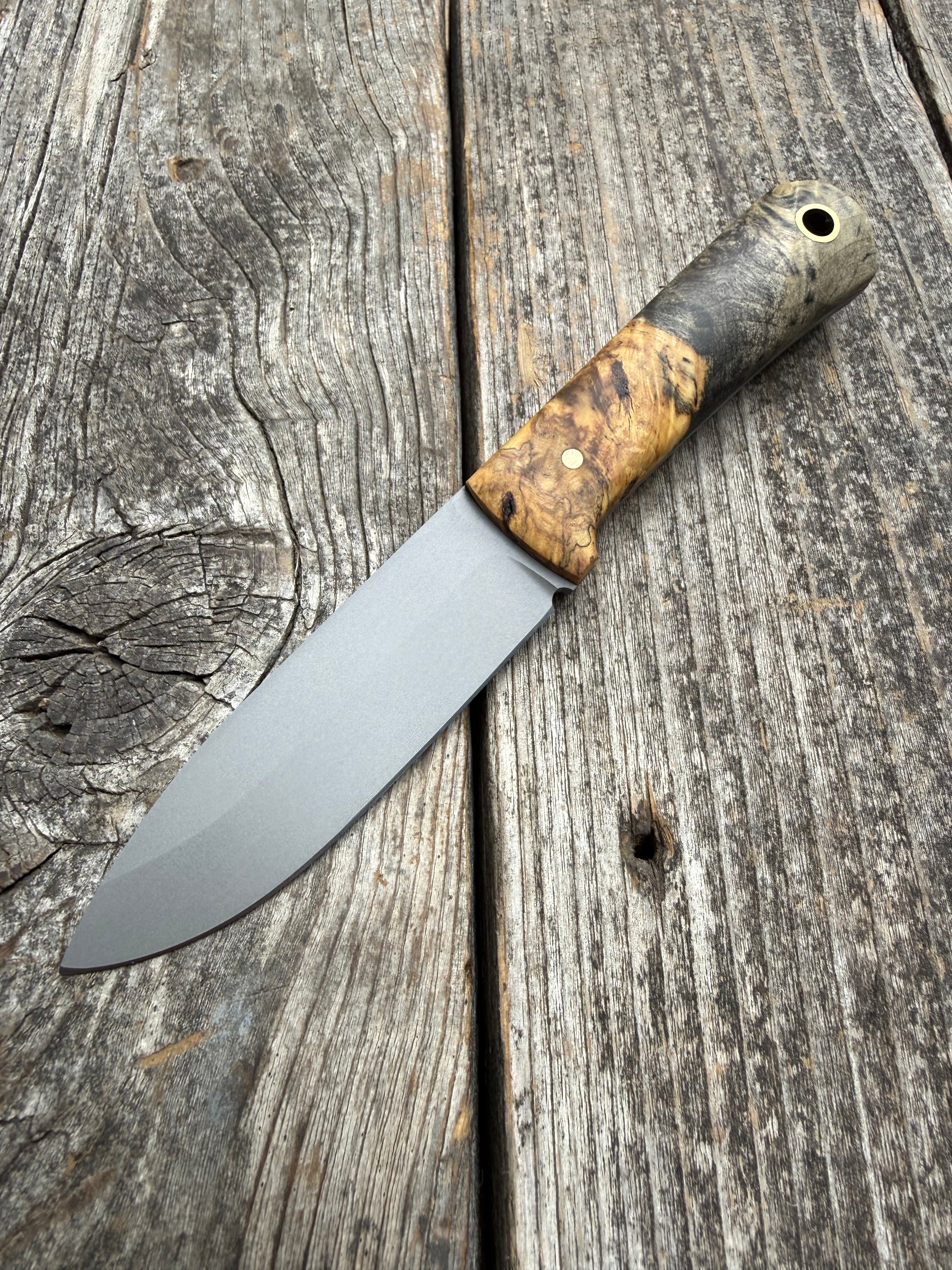 Mountain Scout Knife — Buckeye Burl & Brass