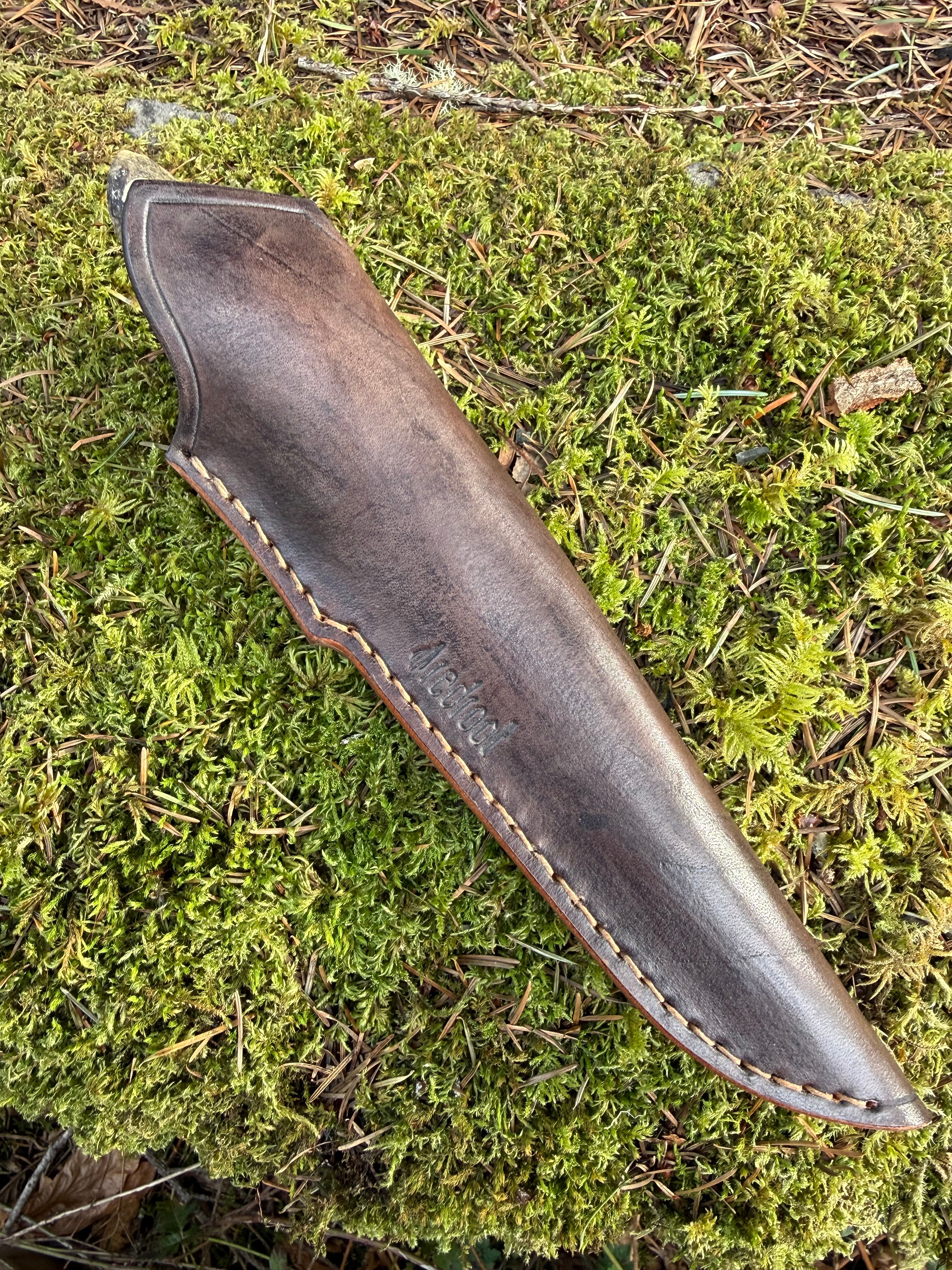 Drop-Point Harvester— Spalted Buckeye Burl & Brass