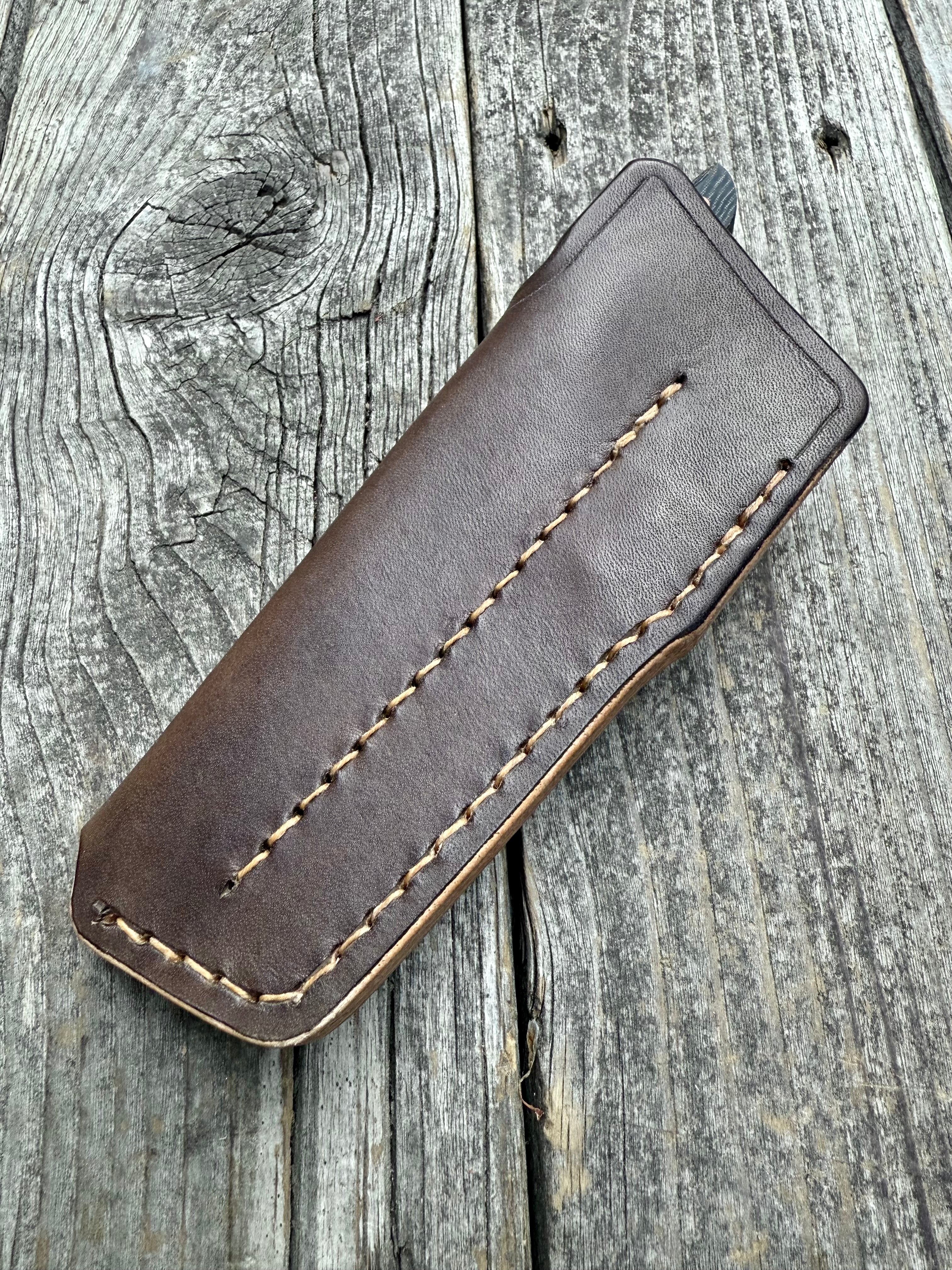 Ocelot Pocket EDC knife — Linen Micarta & copper