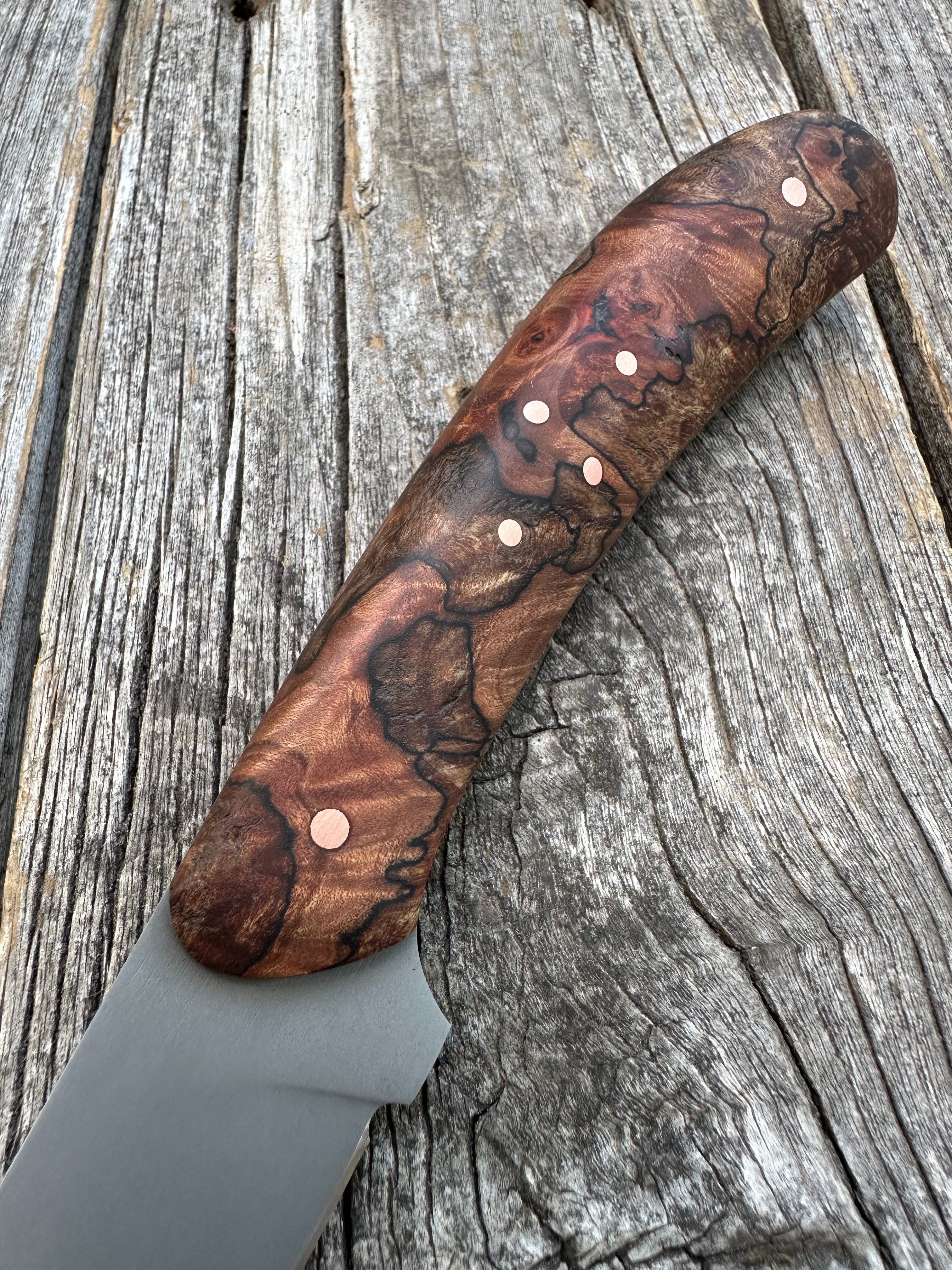 Mattei’s Boning/Fillet knife 6" — (Mid Flex) Spalted Maple Burl & Copper
