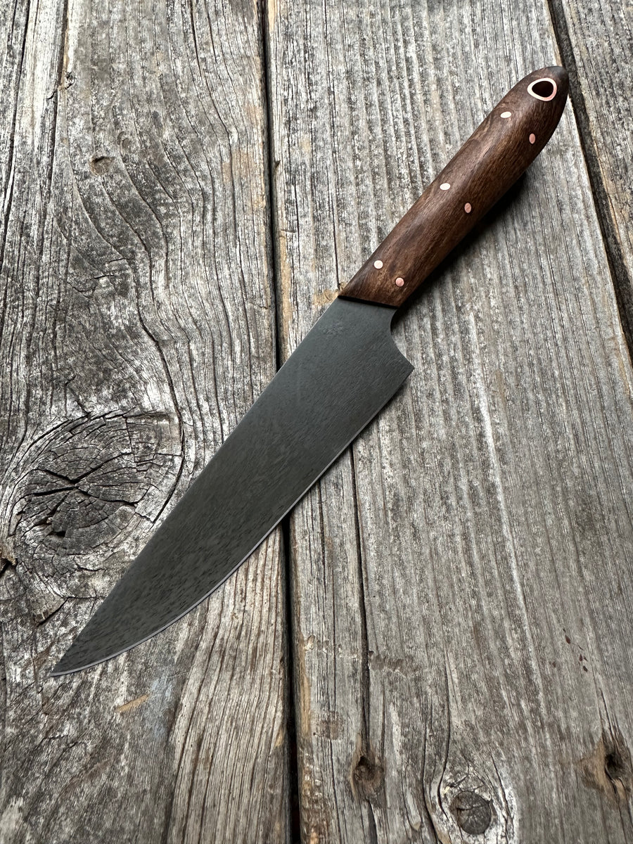 Western Kitchen Petty Knife — Spalted Maple Burl & Copper