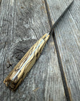 Prototype Kitchen Petty Knife — Spalted Hickory & Brass