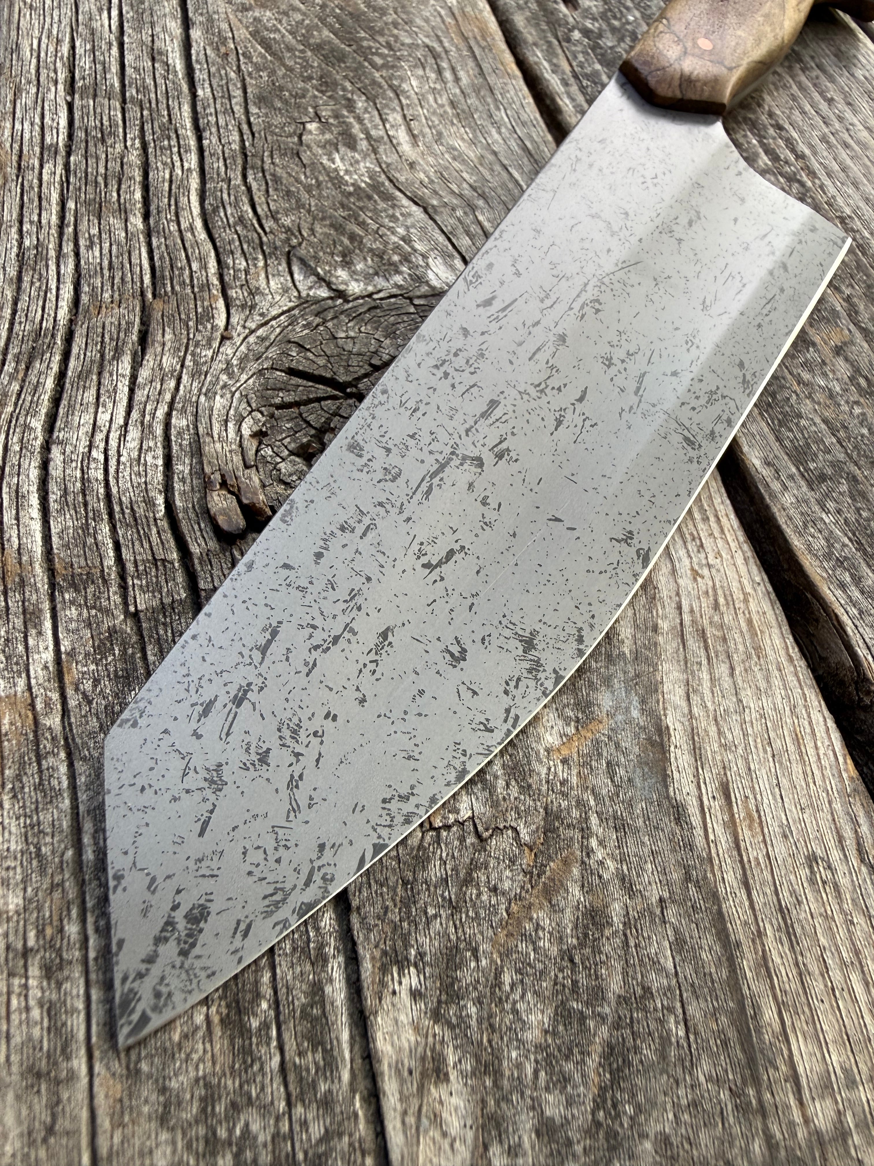 S-Ground Chef’s Knife 7”— Spalted Maple & Copper