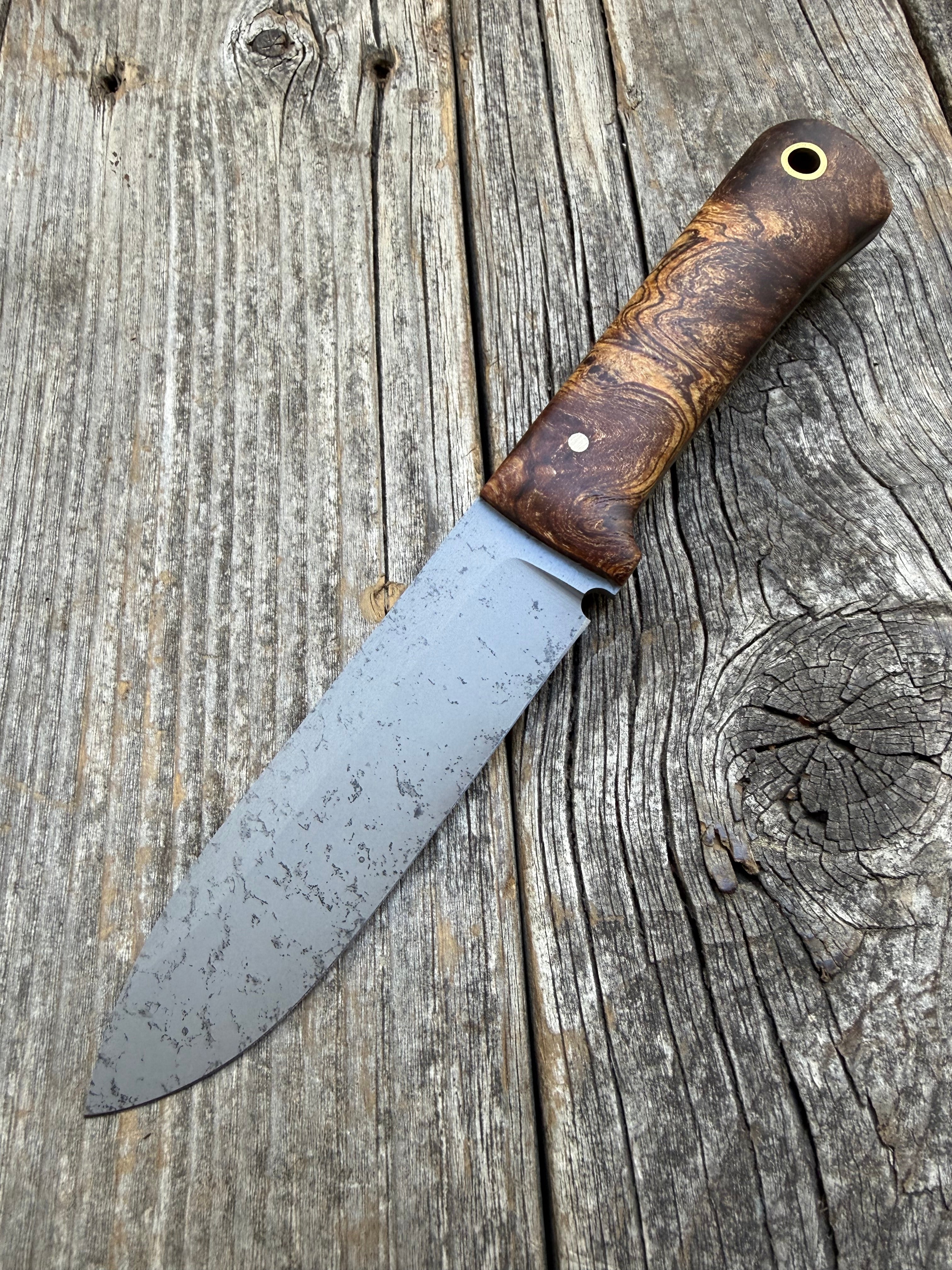 Long Scout Knife— Ambrosia Maple & Brass