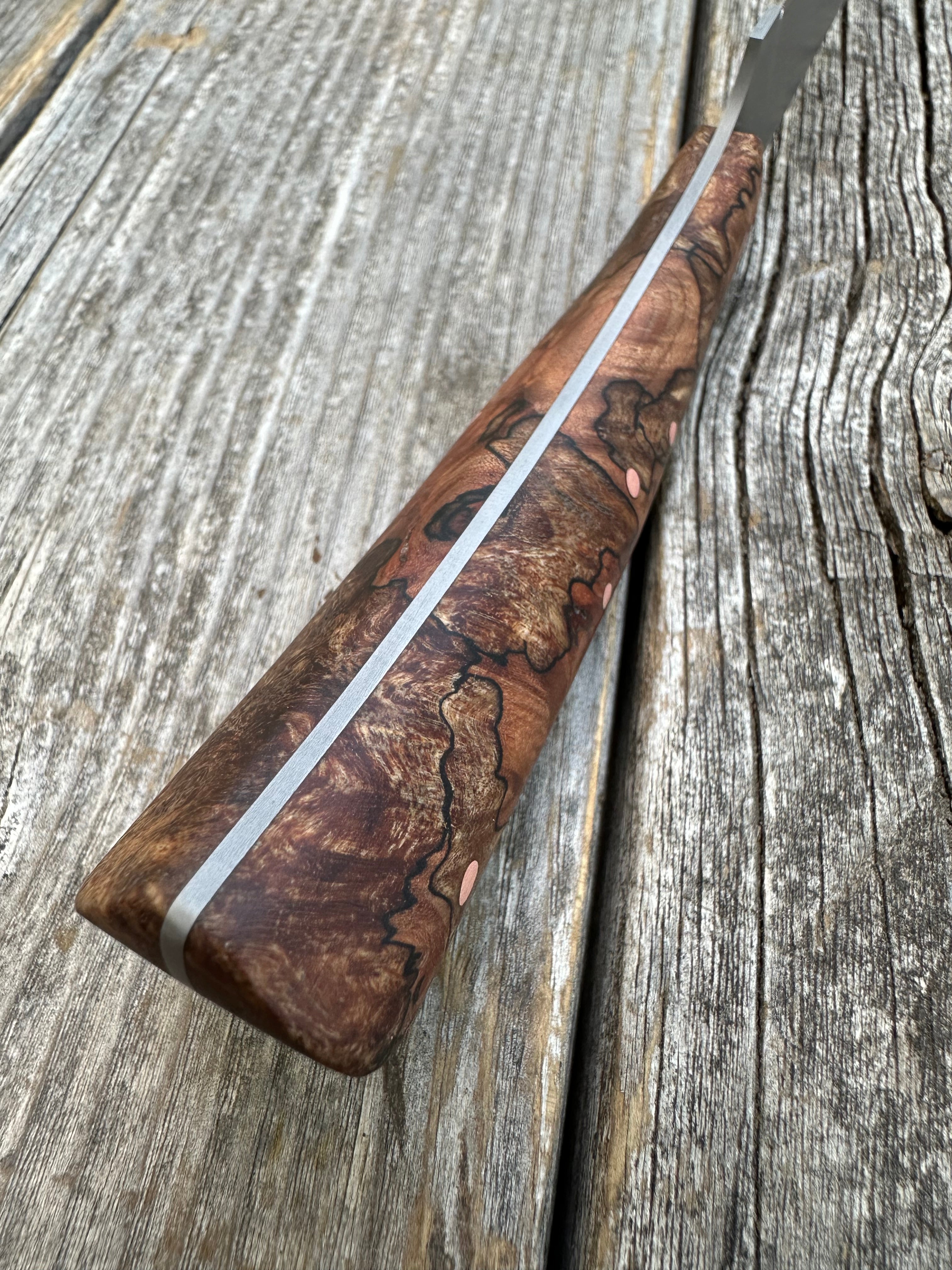 Mattei’s Boning/Fillet knife 6" — (Mid Flex) Spalted Maple Burl & Copper