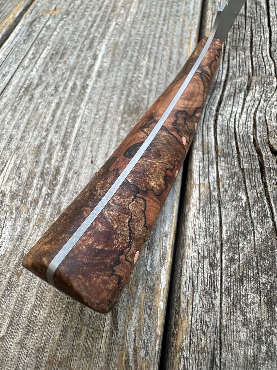 Mattei’s Boning/Fillet knife 6" — (Mid Flex) Spalted Maple Burl & Copper