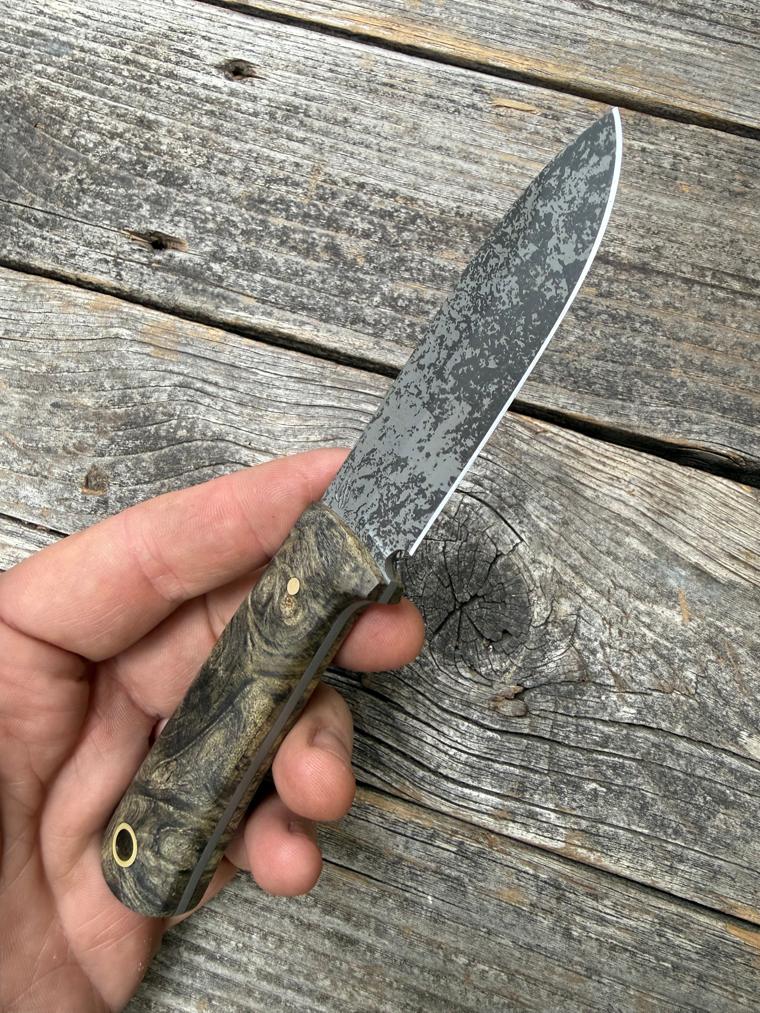 Mountain Scout Knife — Buckeye Burl & Brass