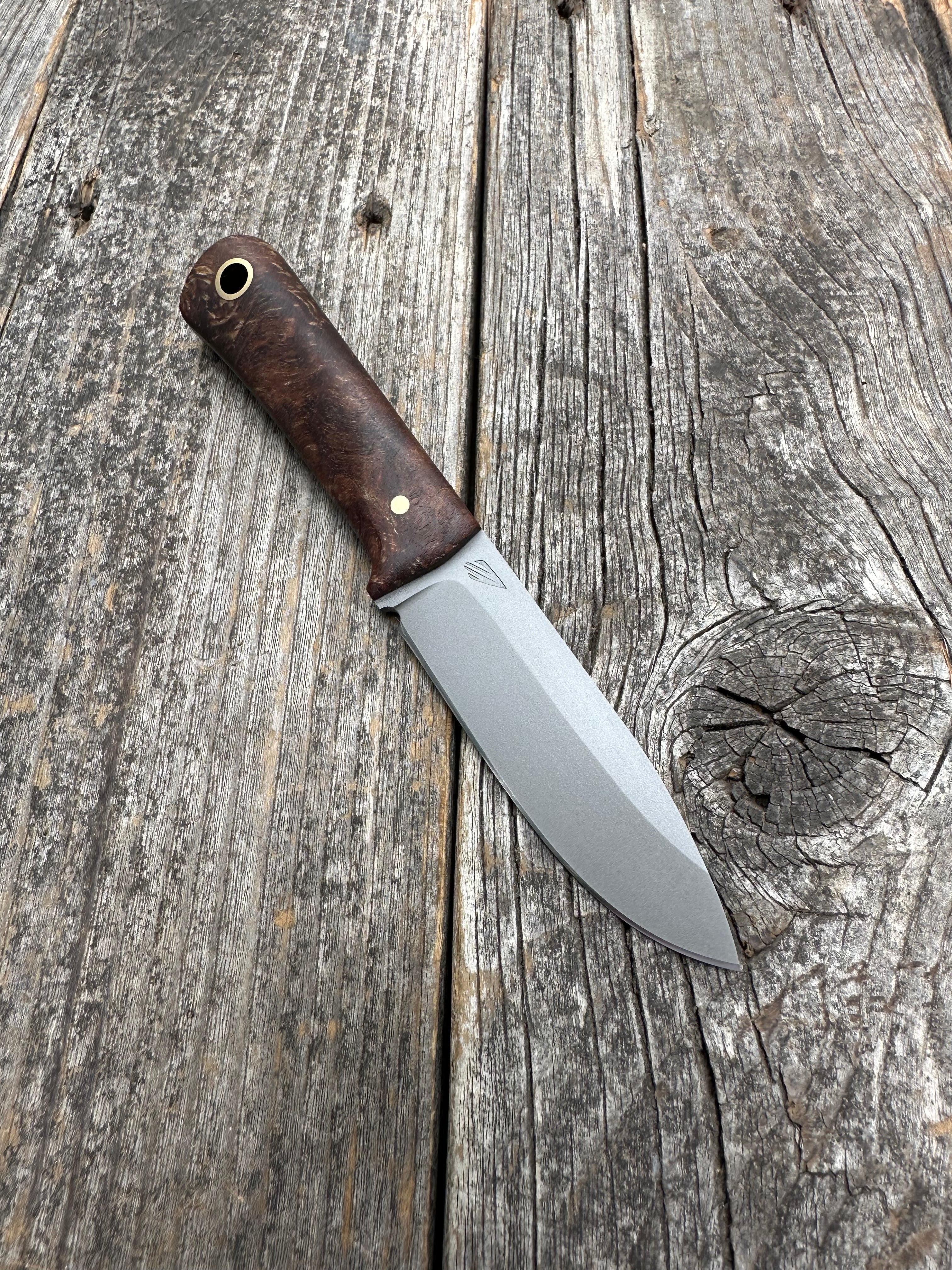 Survival Scout Knife — Ambrosia Maple & Brass