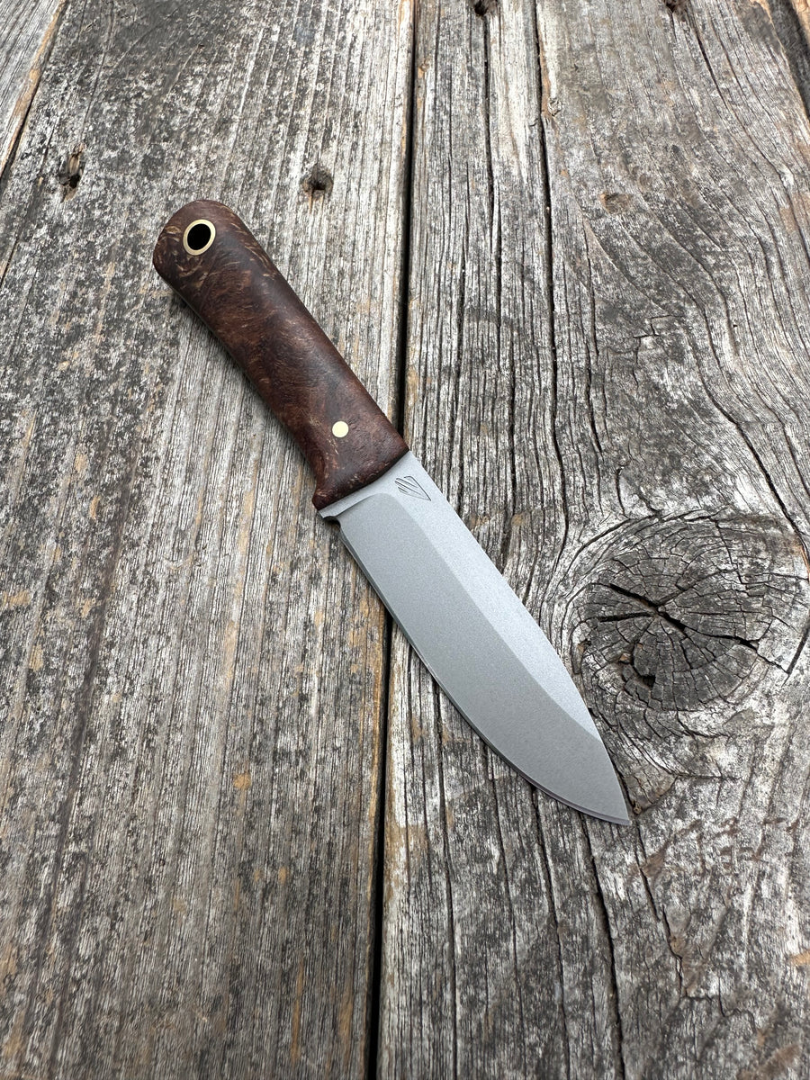 Survival Scout Knife — Ambrosia Maple & Brass