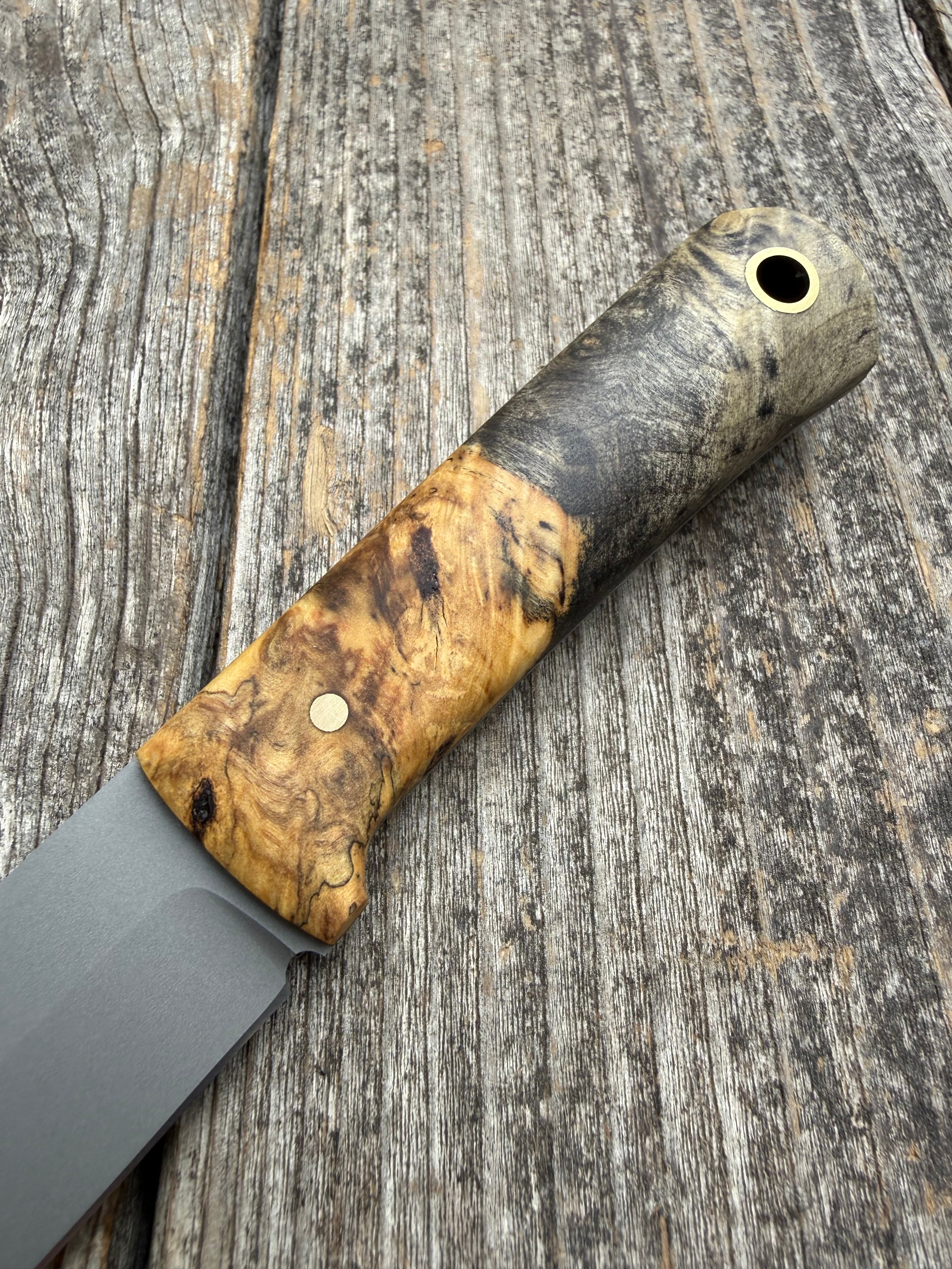 Mountain Scout Knife — Buckeye Burl & Brass