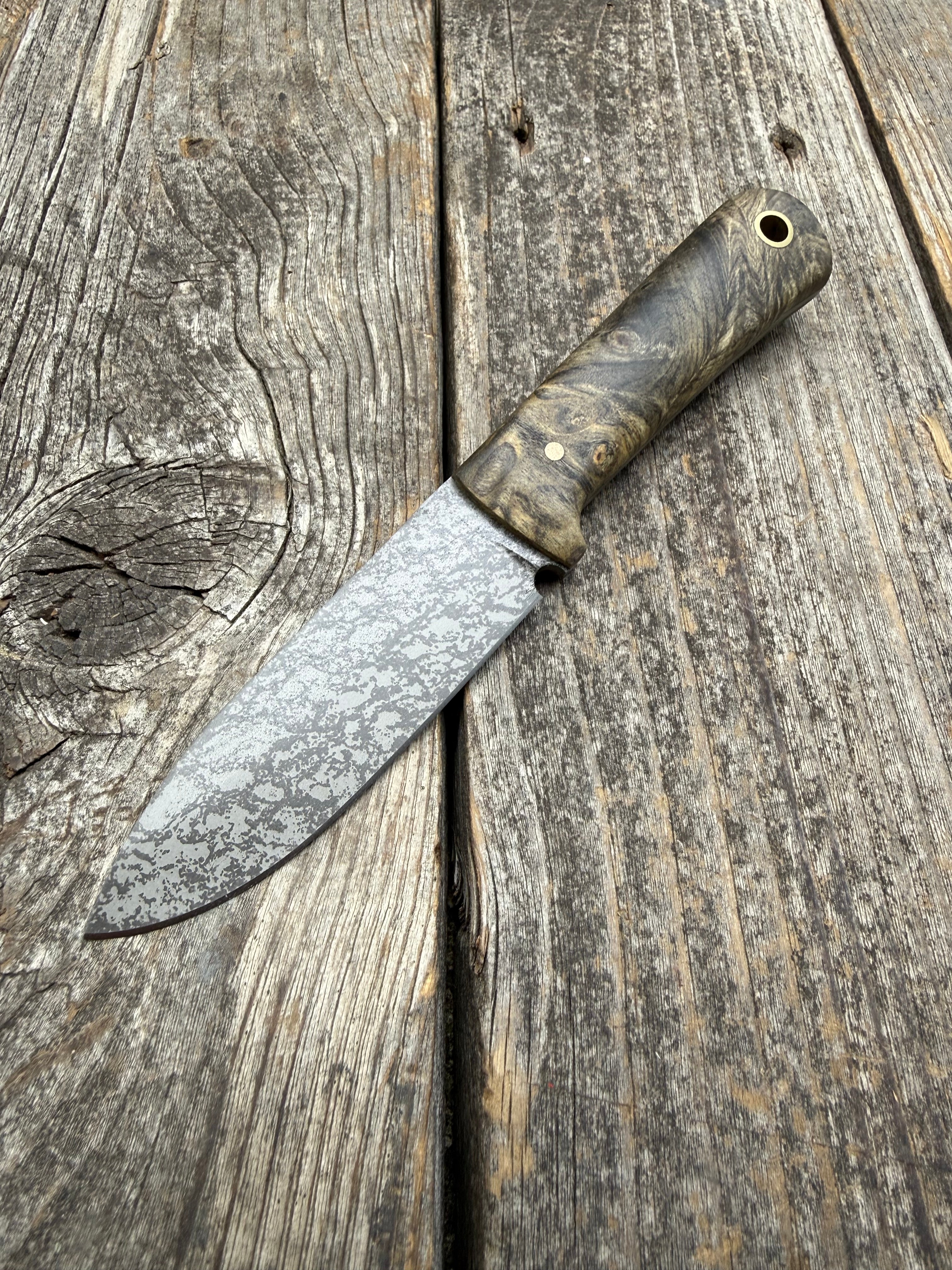 Mountain Scout Knife — Buckeye Burl & Brass