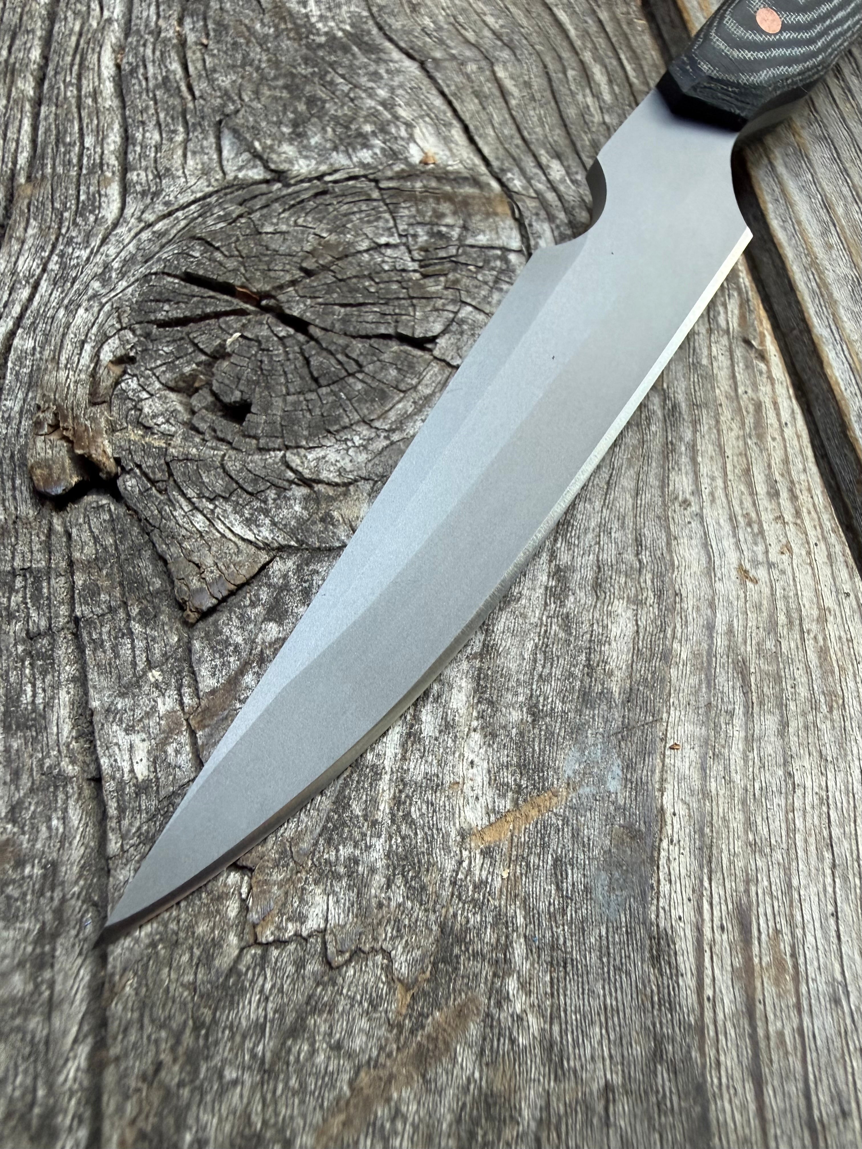 Finger-Loop Quille Pocket-EDC knife — Linen Micarta & copper