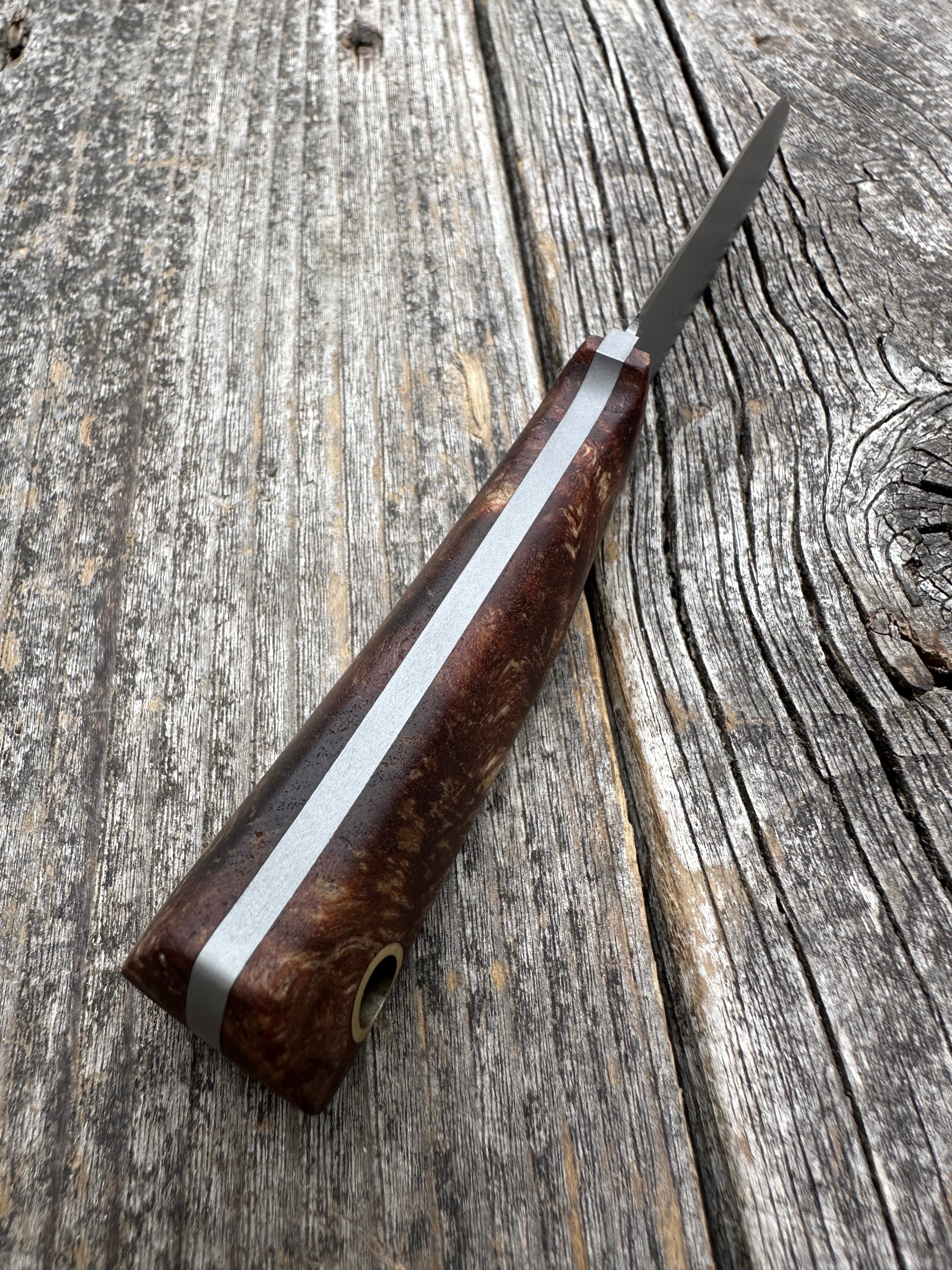 Survival Scout Knife — Ambrosia Maple & Brass