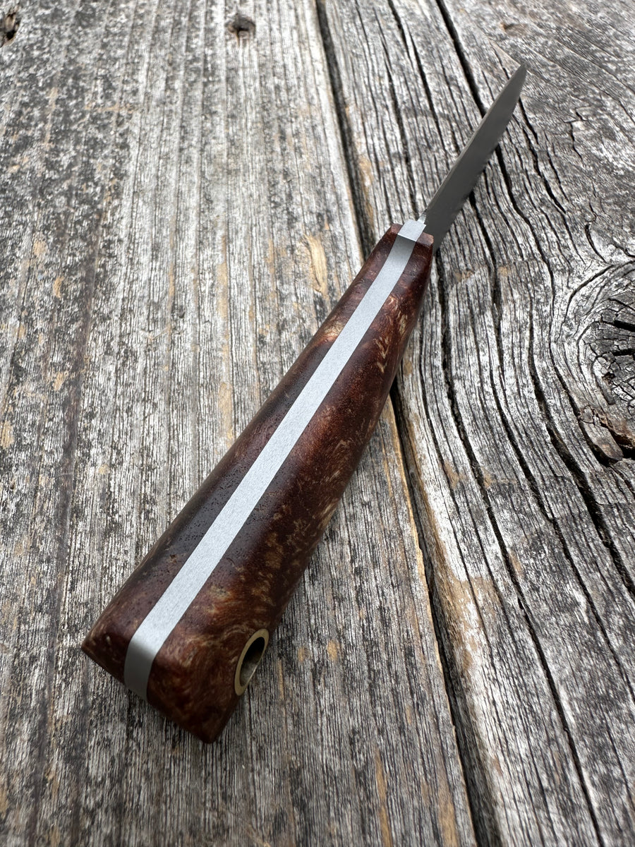Survival Scout Knife — Ambrosia Maple & Brass