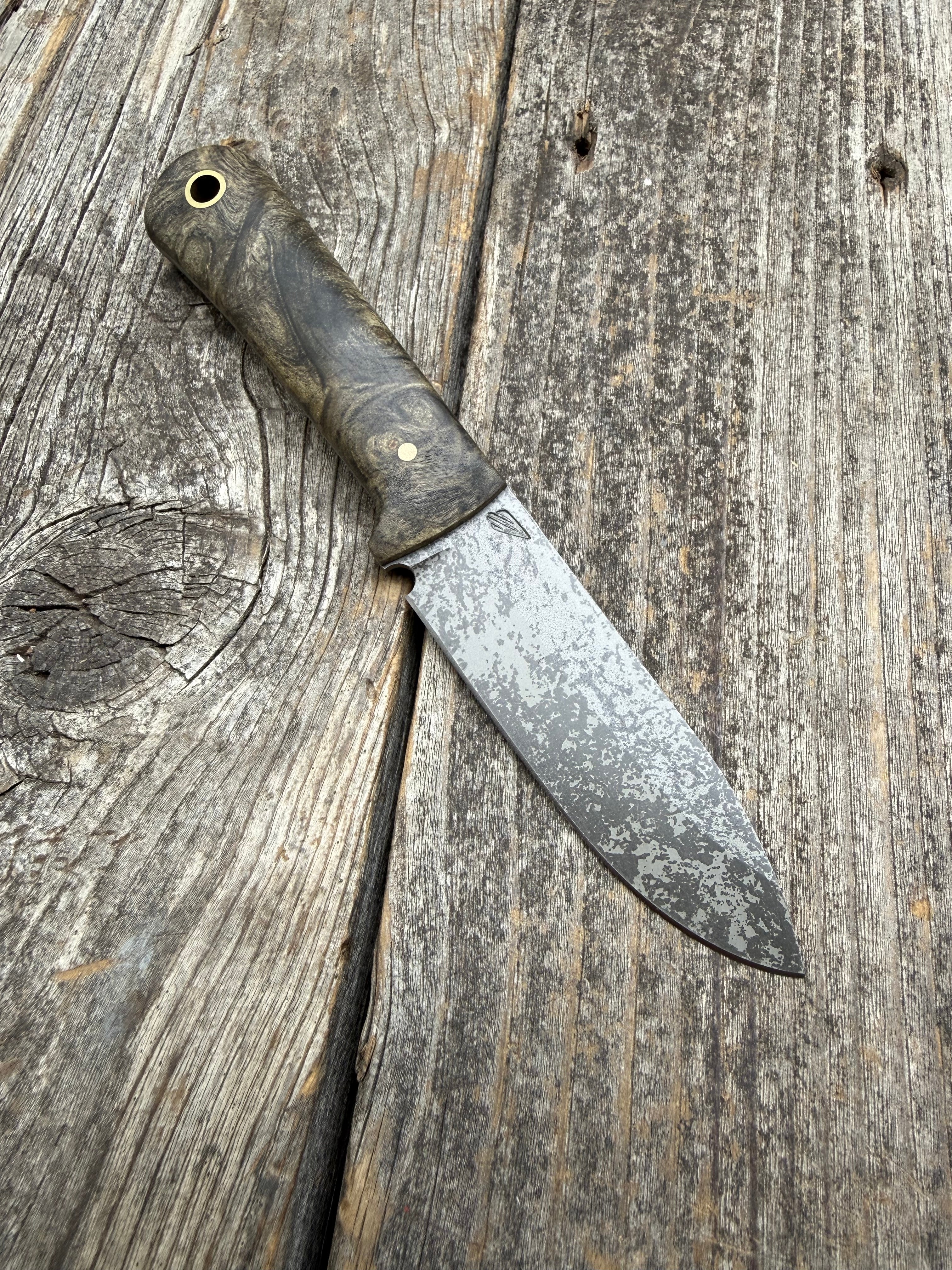 Mountain Scout Knife — Buckeye Burl & Brass