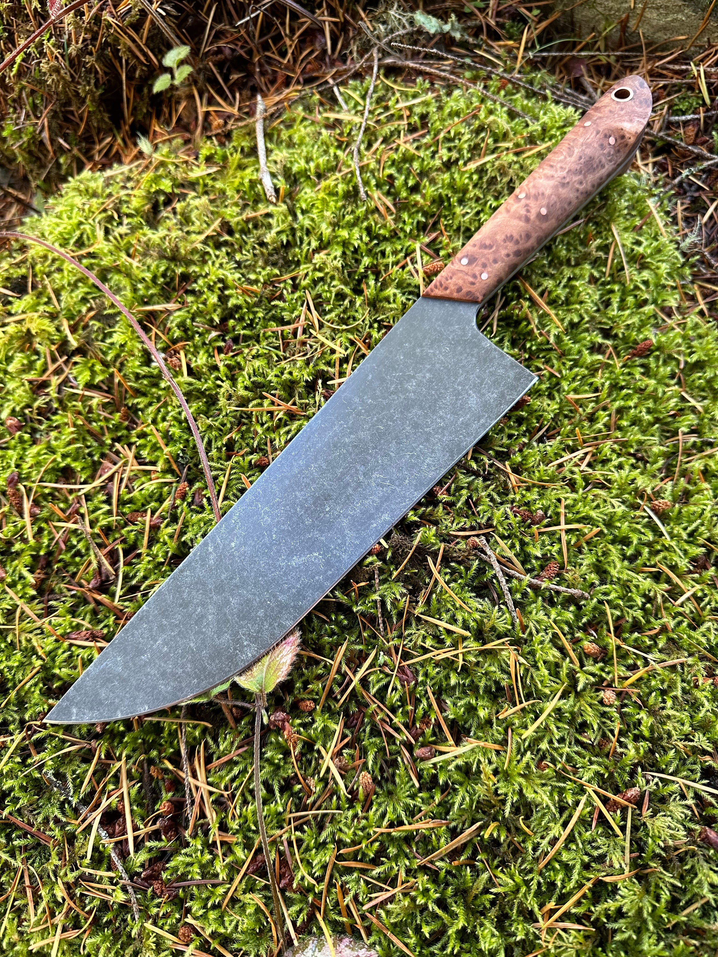 Western Chef’s Knife 8” — Redwood Burl & Copper