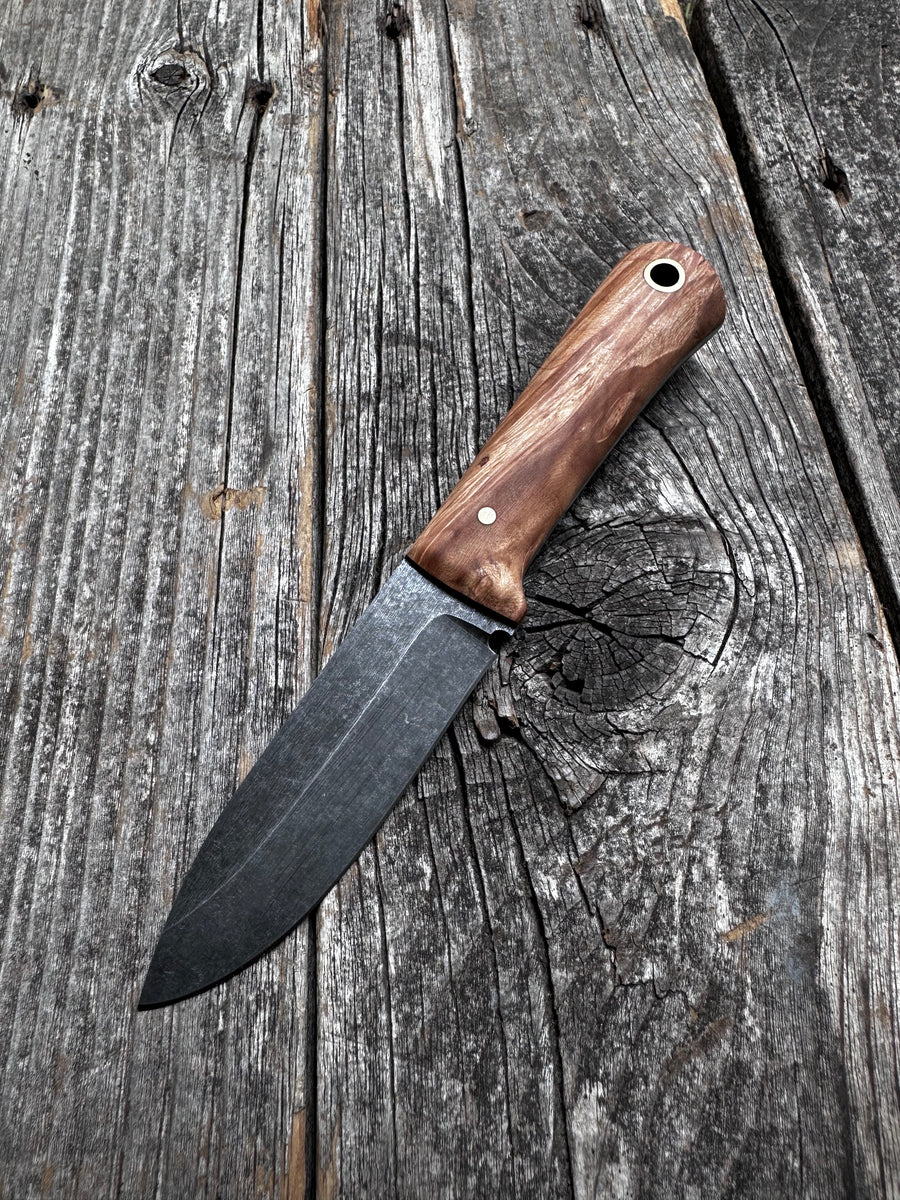 Mountain Scout Knife — Maple Burl & Brass