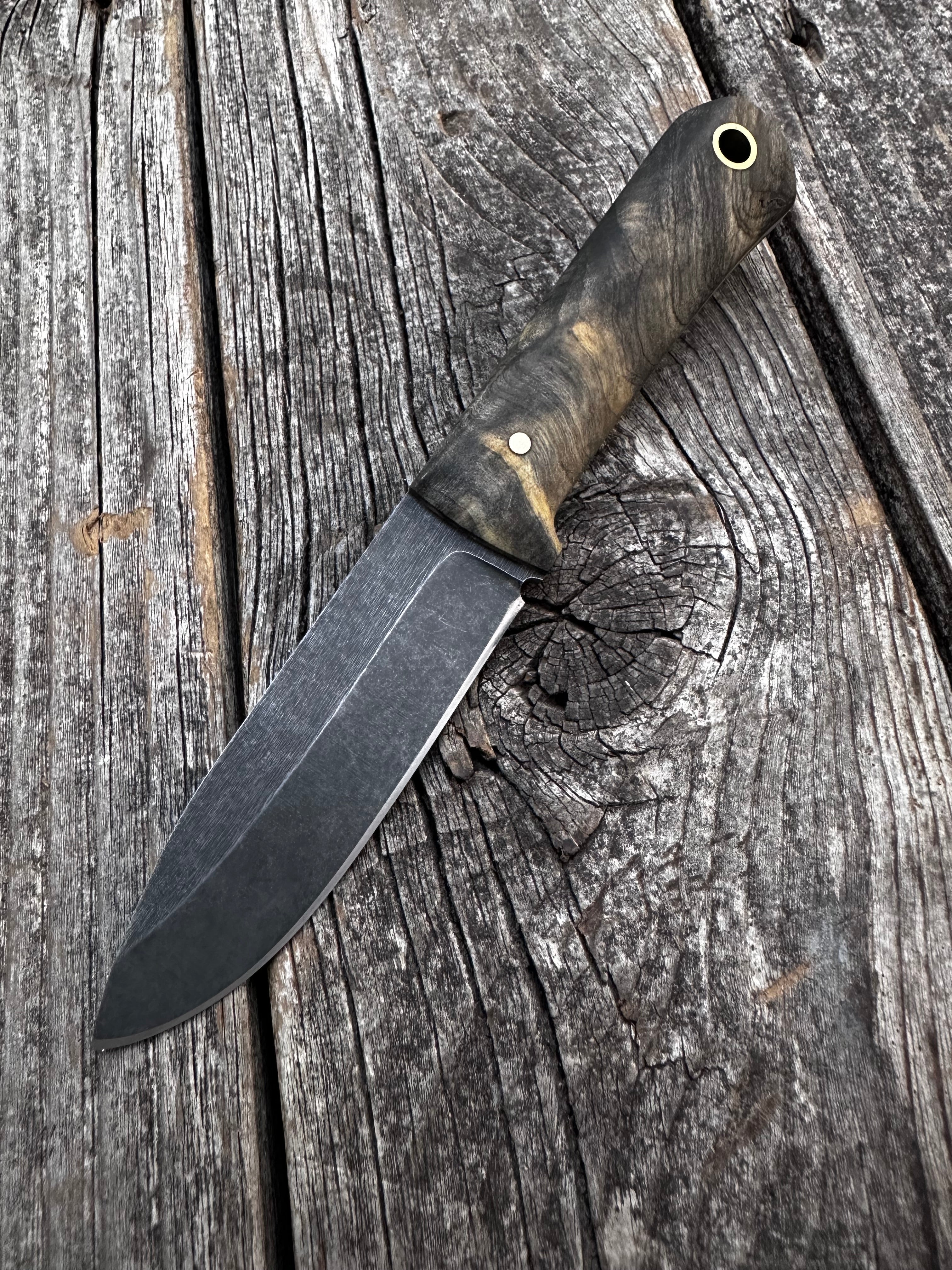 Mountain Scout Knife — Buckeye Burl & Brass