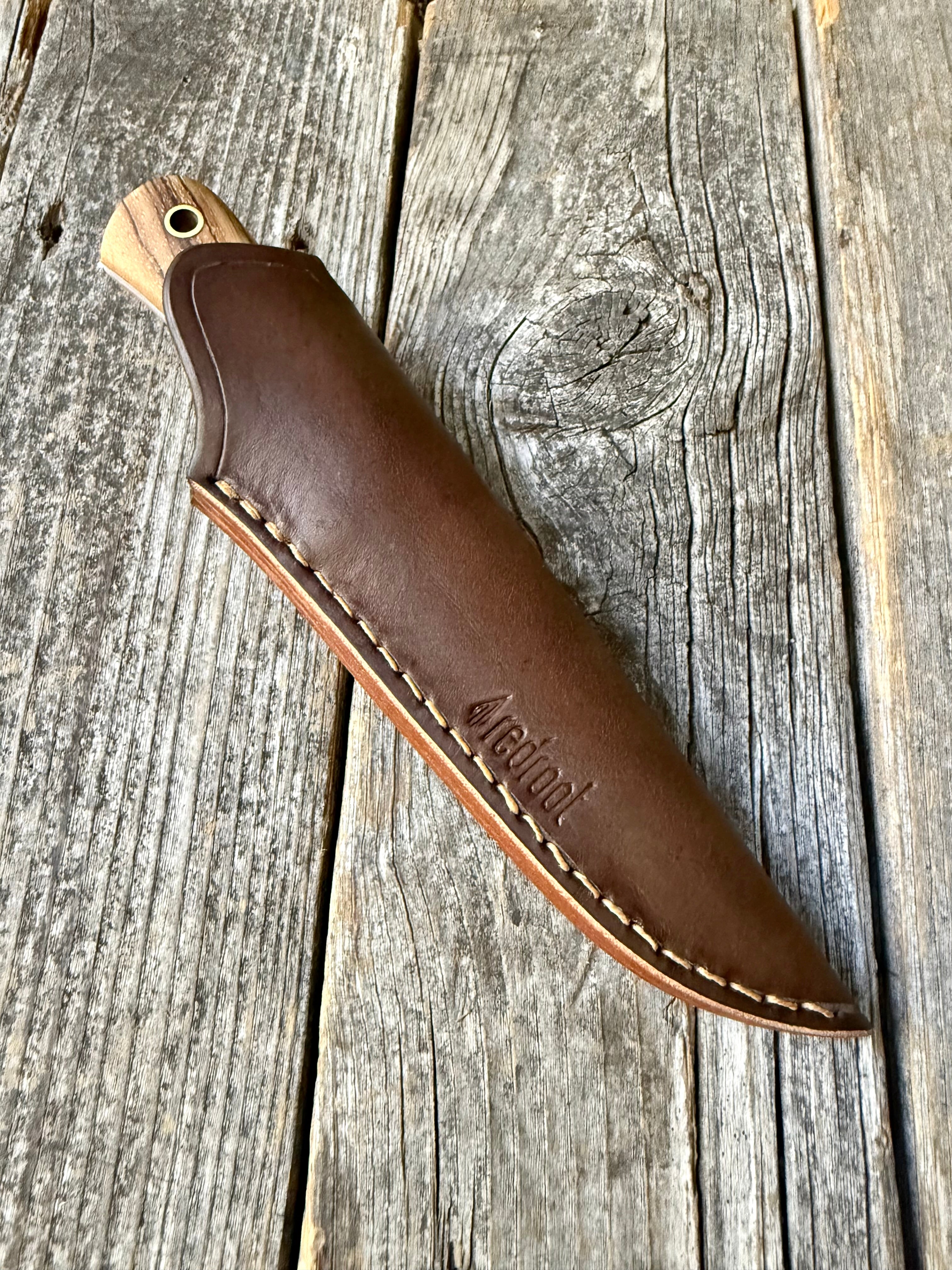 Long Scout Knife— Zebrawood & Brass